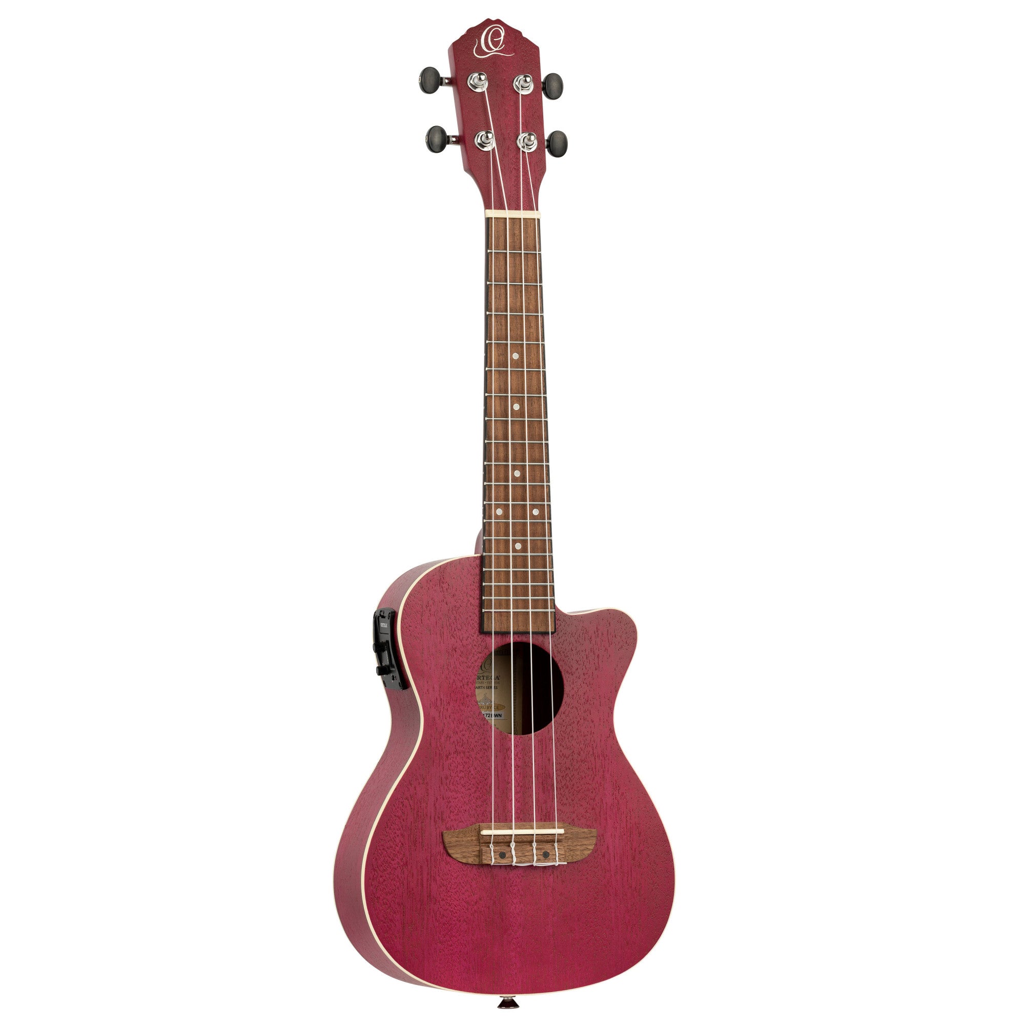 ORTEGA Earth Serie Konzert Preamp Ukulele 4 String - Raspberry Red