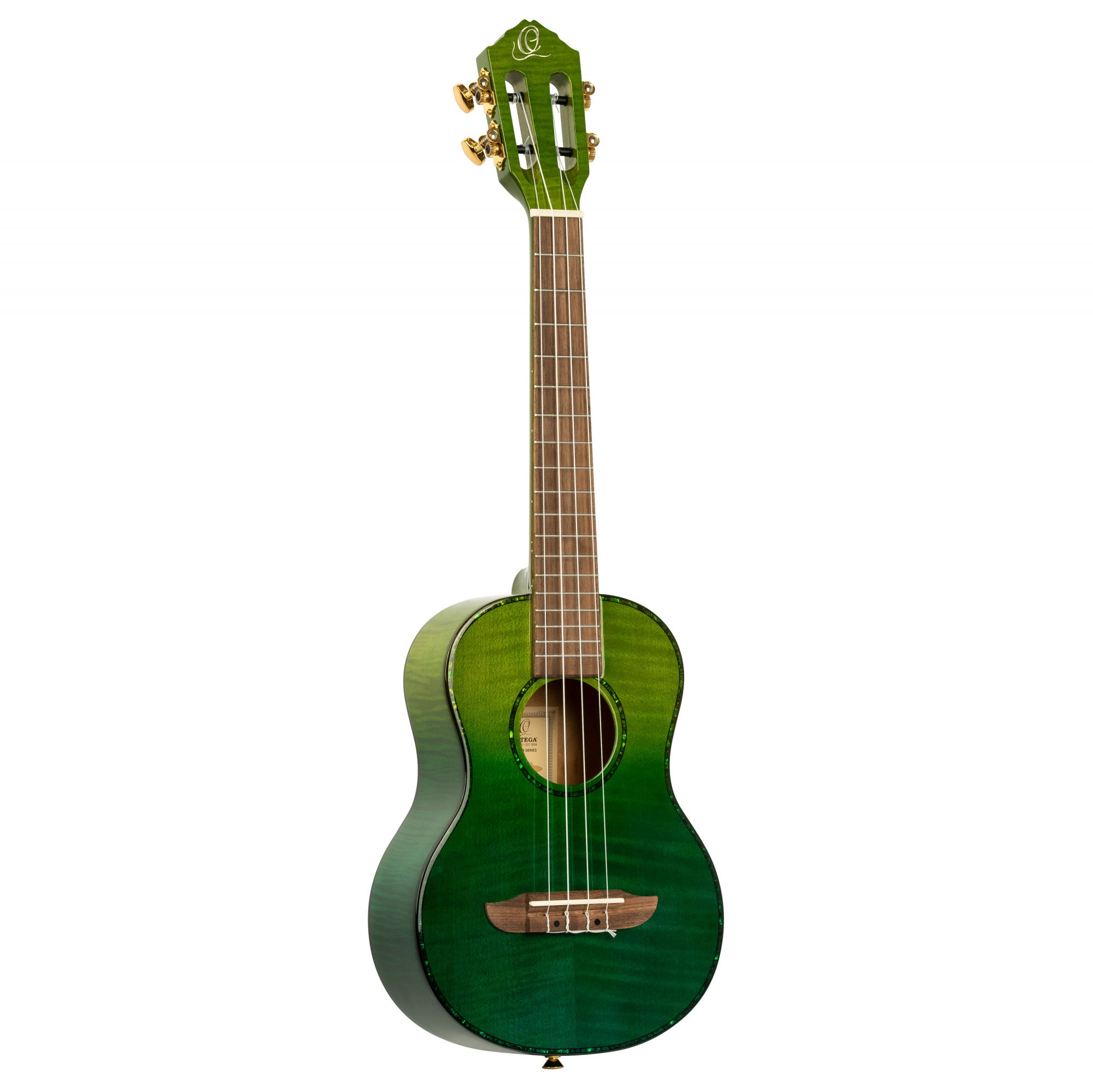 ORTEGA Prism Serie Tenor Ukulele 4 String - Flamed Maple Ivy Fade + Bag