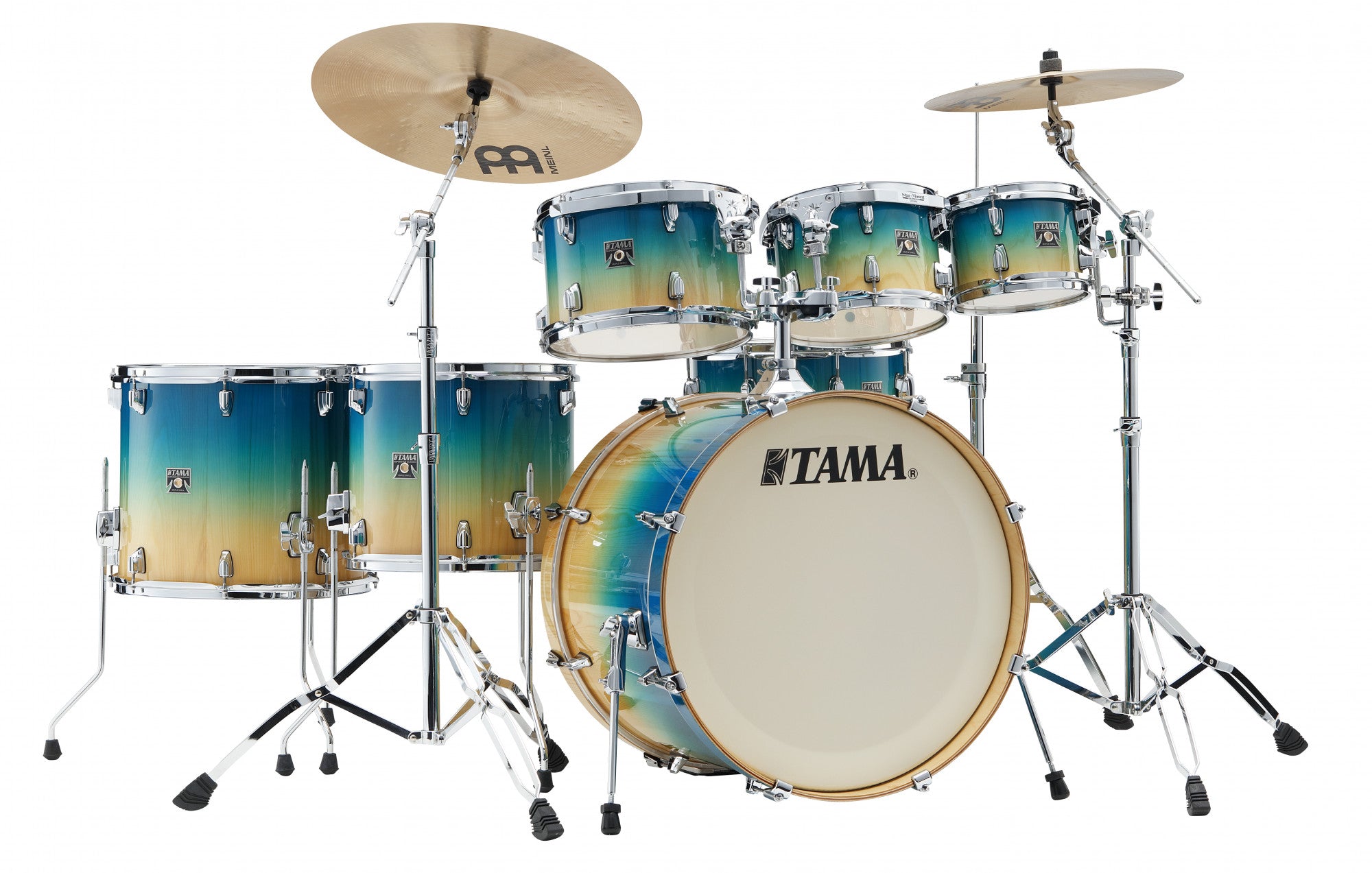 TAMA Superstar Classic Drum Set 7 teilig - Caribbean Lacebark Pine Fade/Chrom HW + SM5W Hardware Kit