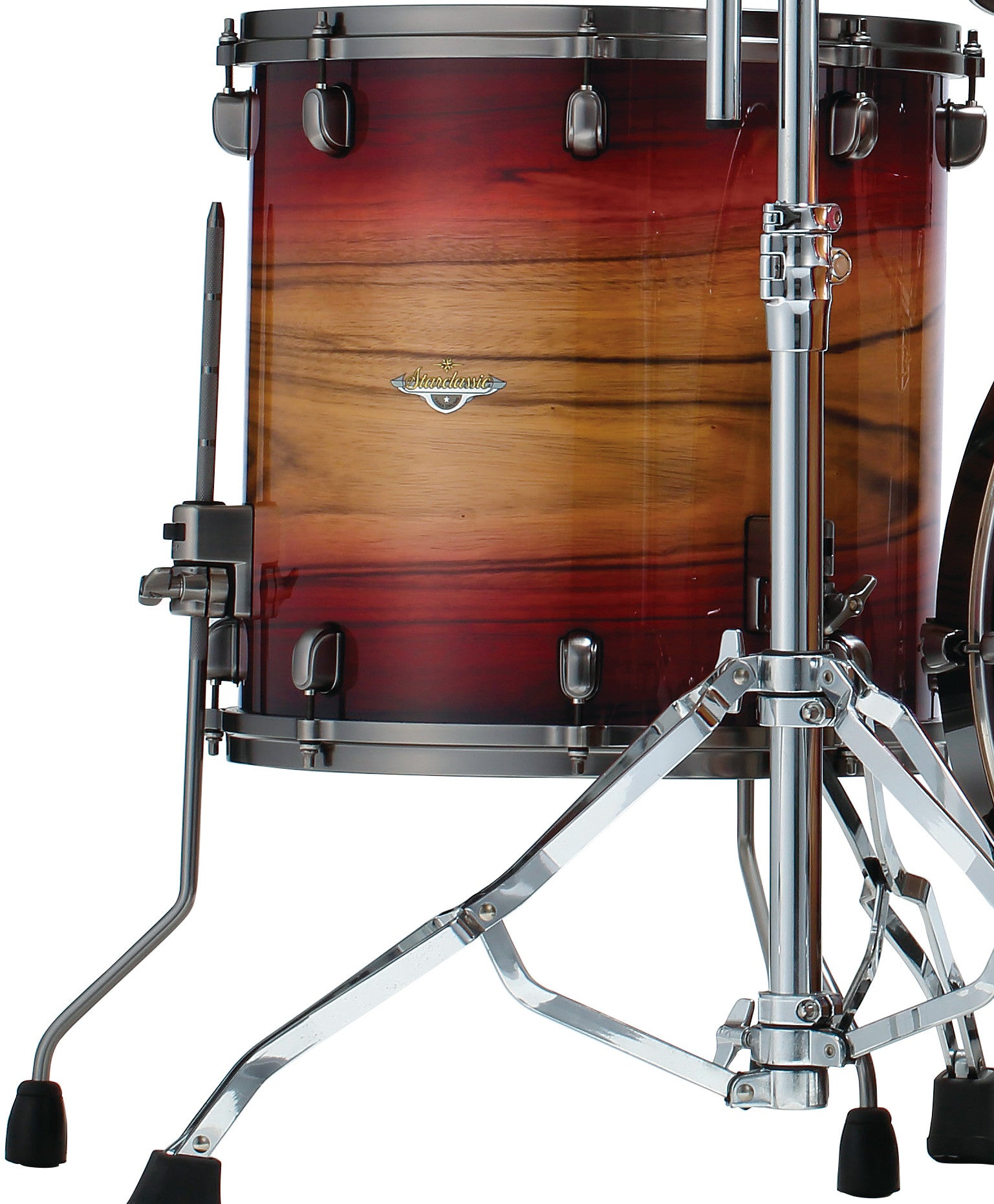 TAMA Starclassic Maple Exotic Floor Tom 14" x 14" - Ruby Pacific Walnut Burst/Smoked Black Nickel HW