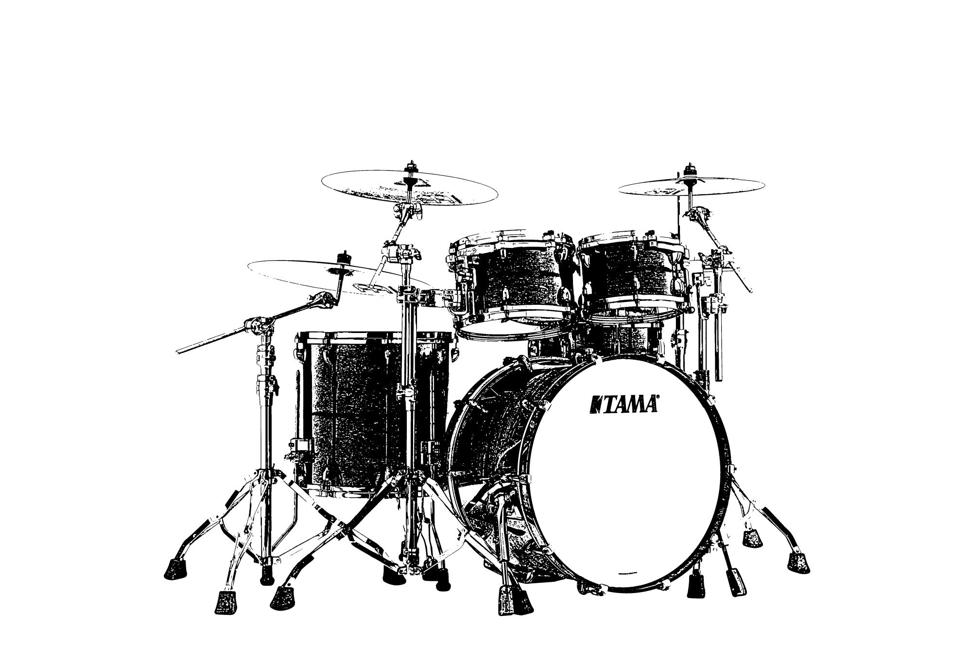 TAMA STAR Bubinga Shell Kit 4 teilig - Solid Candy Red/Chrom HW