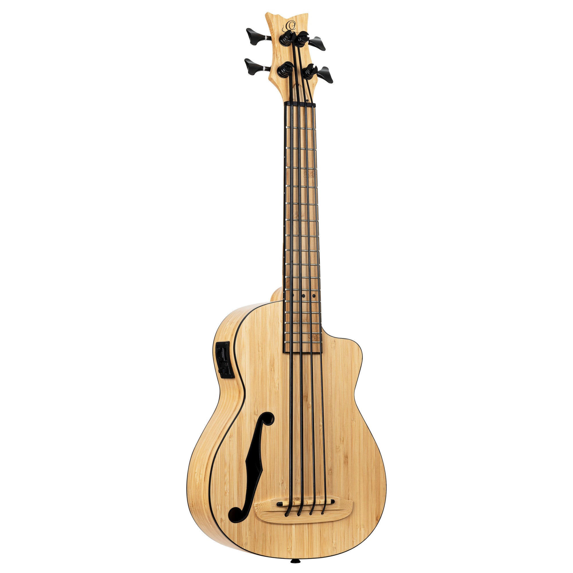 ORTEGA Bamboo Serie Short Scale Uke Bass 4 String - Solid Bamboo + Bag