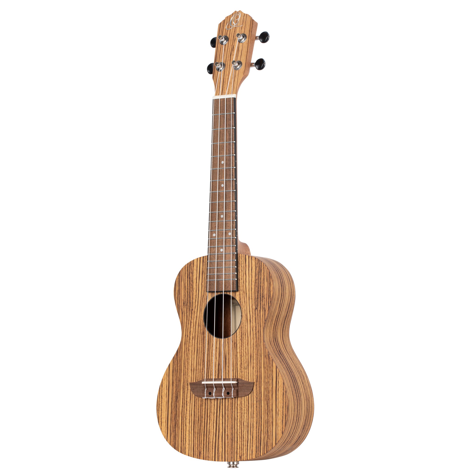 ORTEGA Timber Serie Konzert Preamp Ukulele 4 String Lefty - Zebrawood Natural + Bag
