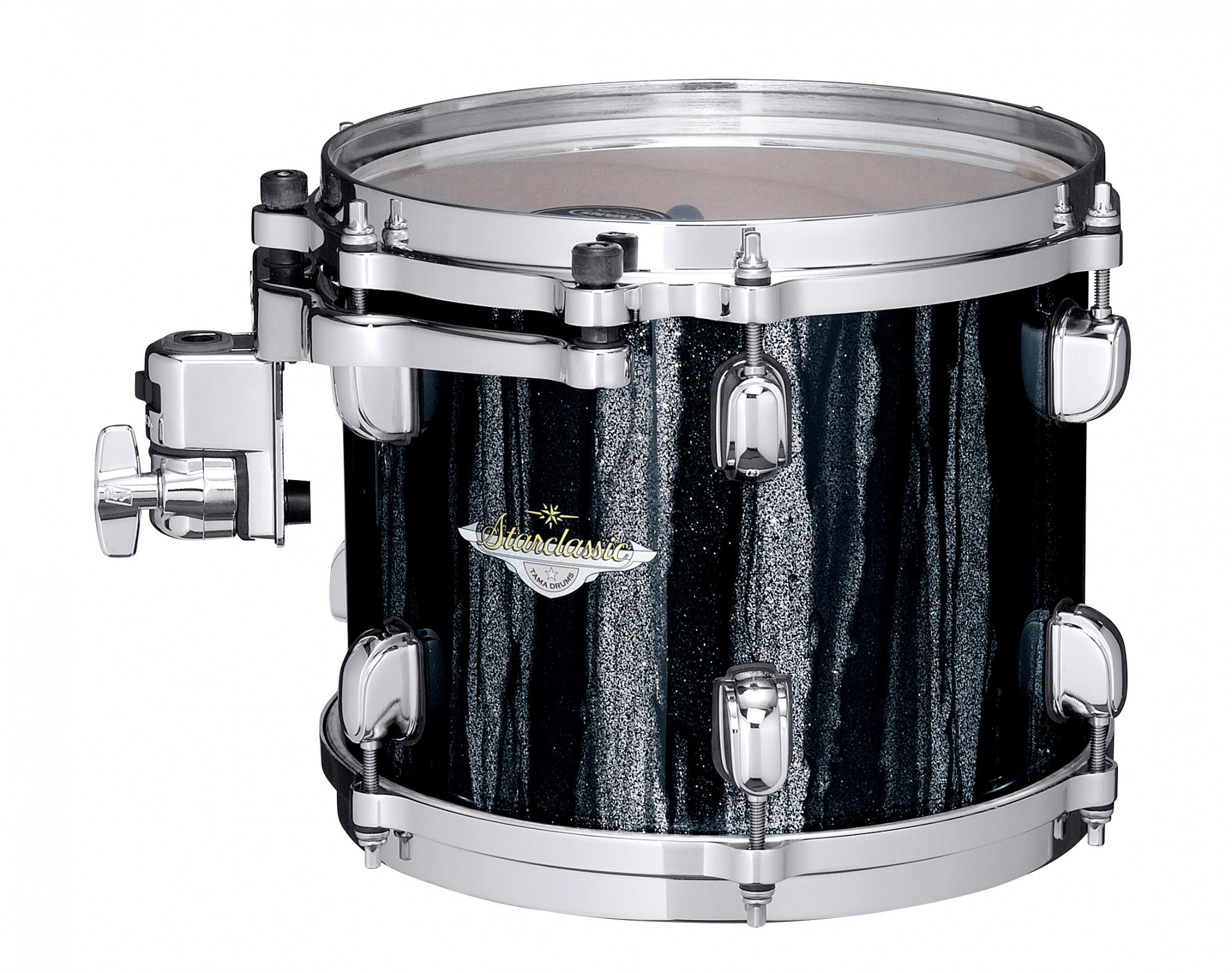 TAMA Starclassic Maple Lacquer Rack Tom 12" x 7" - Black Clouds & Silver Linings/Chrom HW