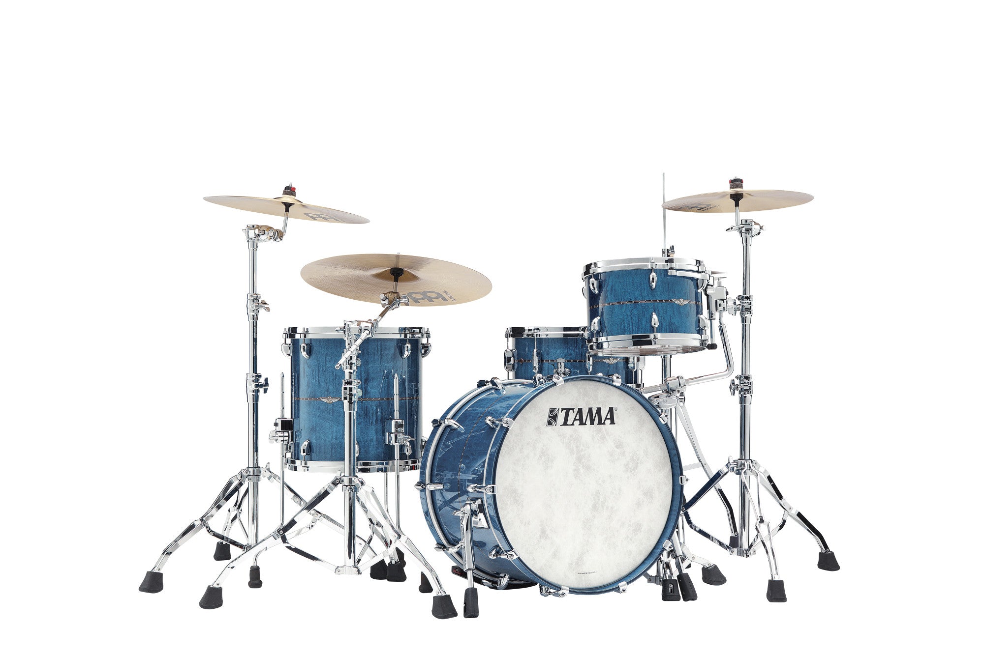 TAMA STAR Maple Shell Kit 3 teilig - Ocean Blue Curly Maple/Chrom HW