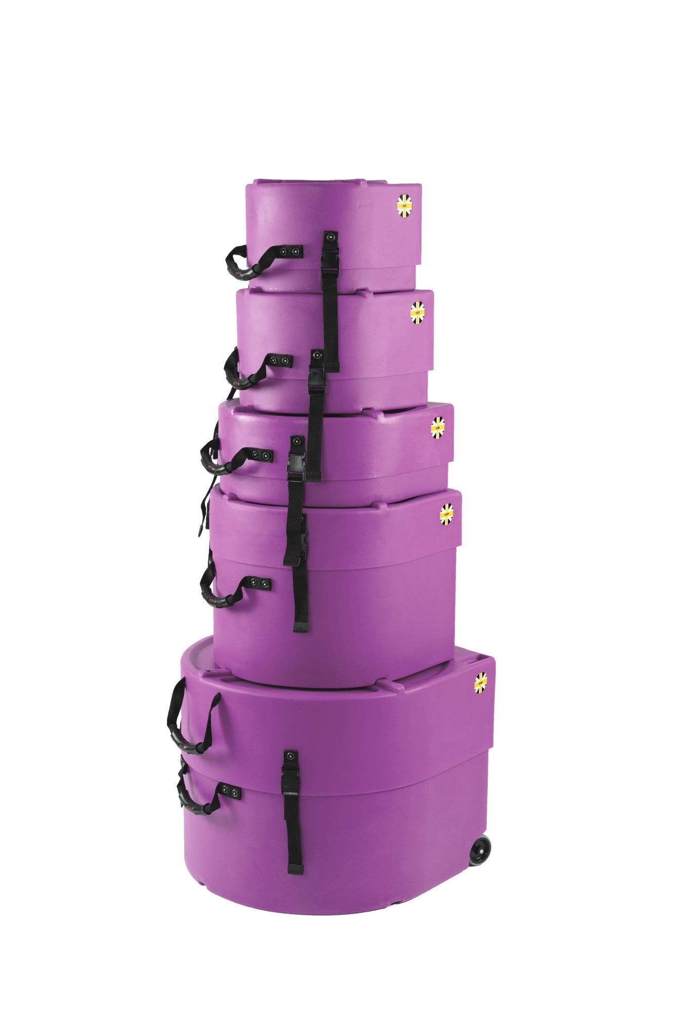 HARDCASE Rock/Fusion Case Set - 22“ Bass Drum, 10“ Tom, 12“ Tom, 14“ Floor Tom, 14“ Snare Drum - Purple / komplett gepolstert