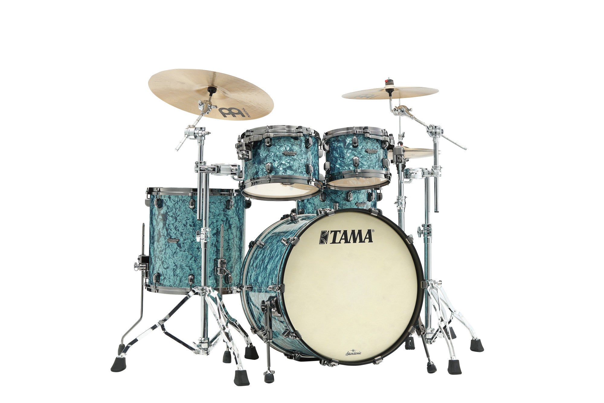 TAMA Starclassic Maple Duracover Wrap Shell Kit 4 teilig - Turquoise Pearl/Black Nickel HW