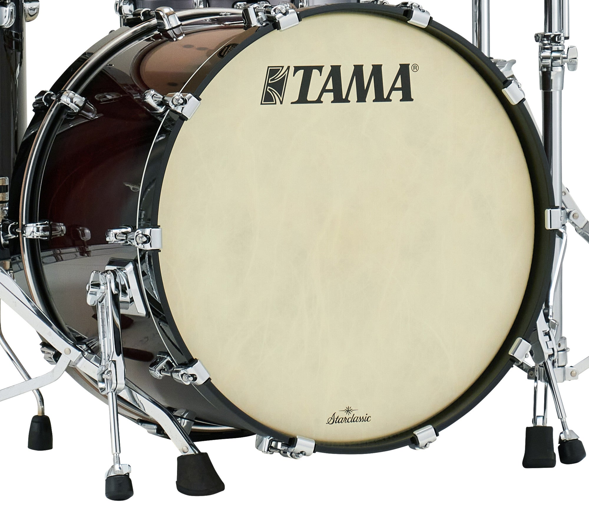 TAMA Starclassic Maple Lacquer Bass Drum 18" x 14" - Dark Mocha Burst/Chrom HW/ohne Tom Halter