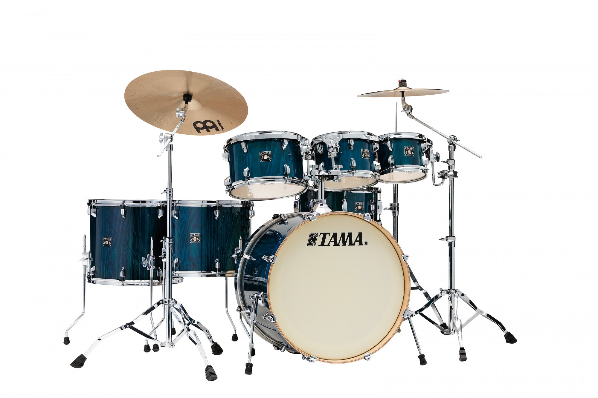 TAMA Superstar Classic Drum Set 7 teilig - Gloss Sapphire Lacebark Pine/Chrom HW + SM5W Hardware Kit