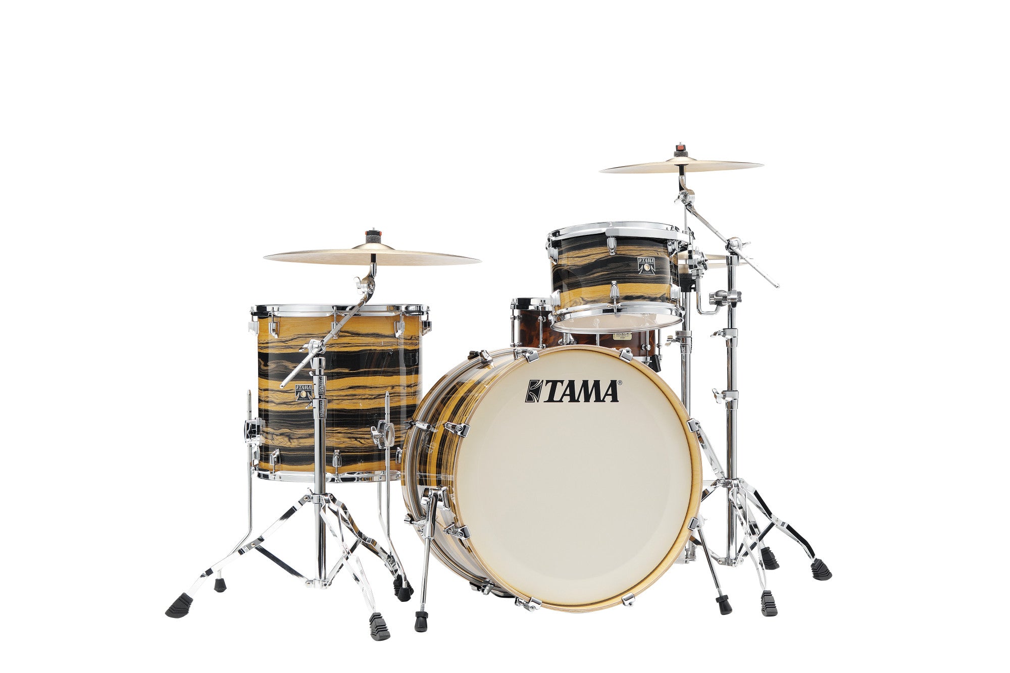 TAMA Superstar Classic Drum Set 3 teilig - Natural Ebony Tiger Wrap/Chrom HW + SM5W Hardware Kit