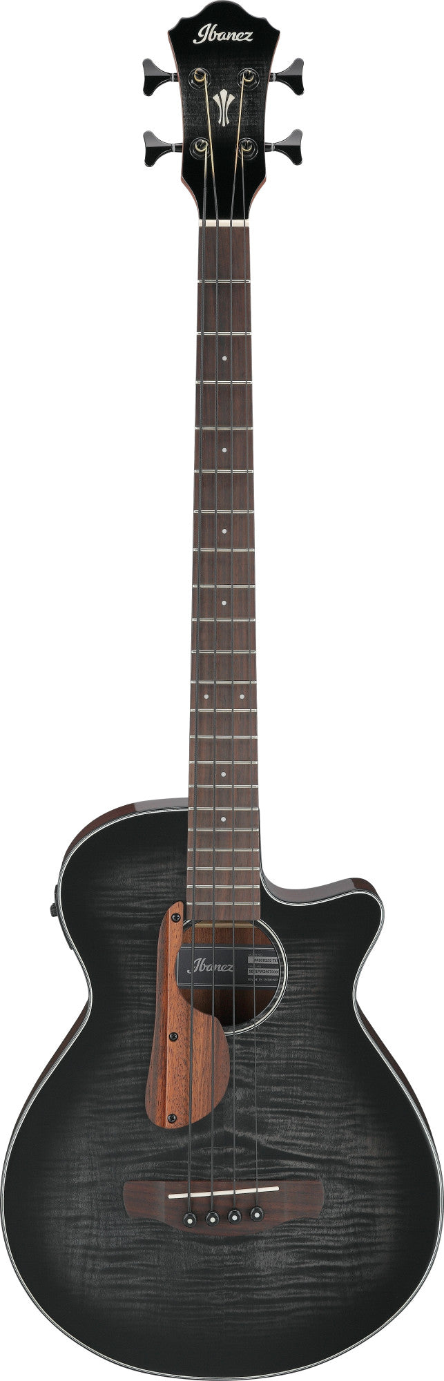 IBANEZ AEGB Akustikbass 4-String - Transparent Black Sunburst, Natural High Gloss Zargen & Boden