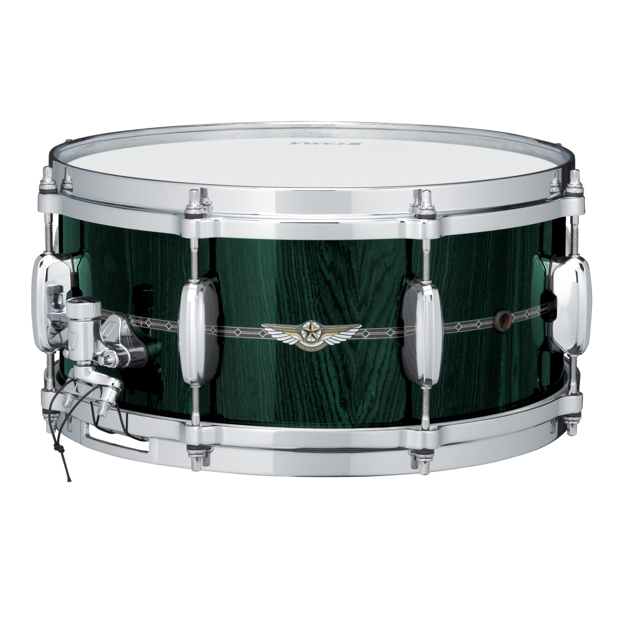 TAMA STAR Bubinga Snaredrum 14" x 5,5" - Dark Green Cordia/Chrom HW - Inside & Outside Inlay