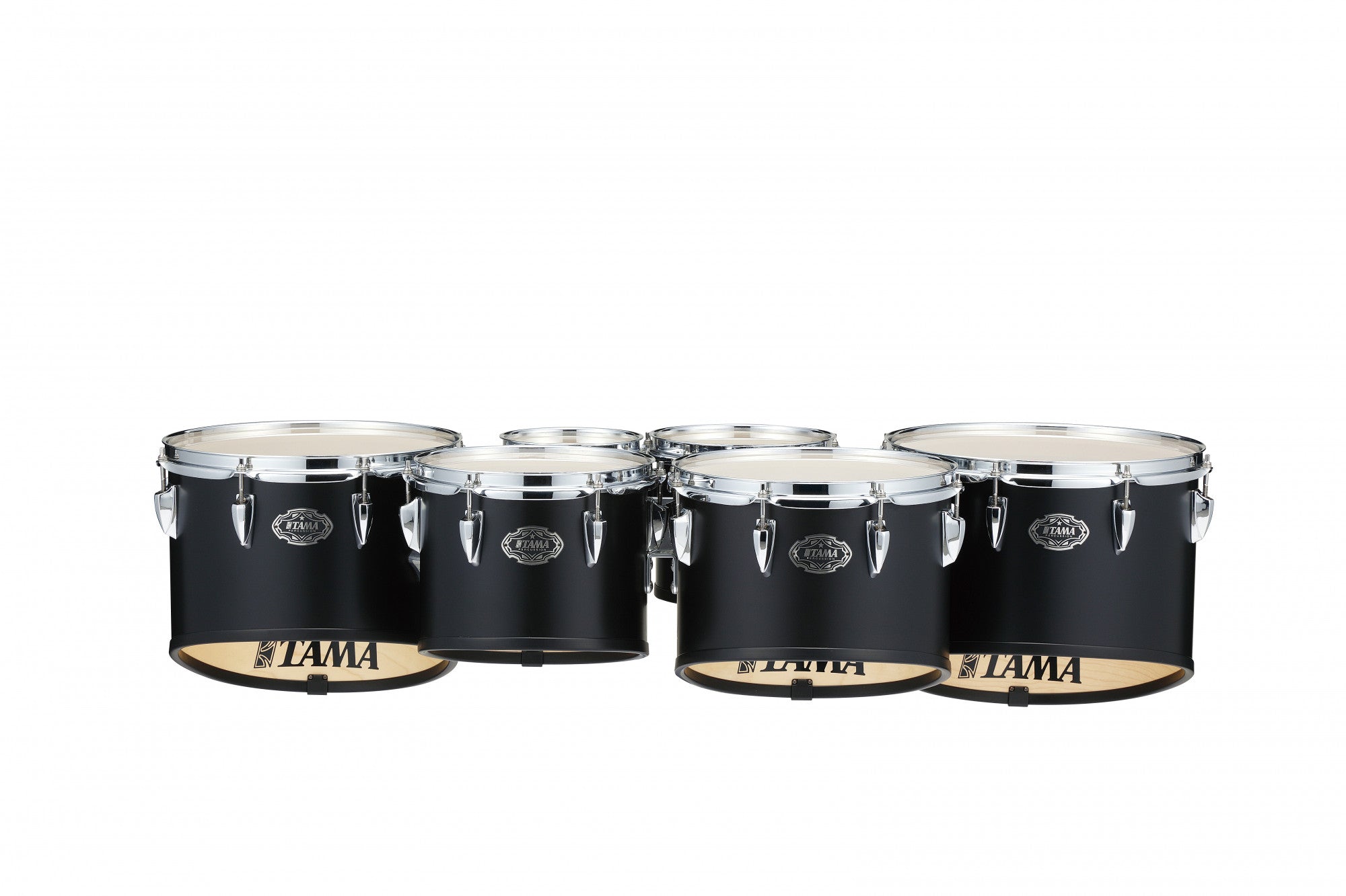 TAMA Fieldstar Rudiment Marching Tenor Drum large sextet (Corps-Depth) 6" / 8" / 10" / 12" / 13" / 14" - Satin Black/Chrom HW