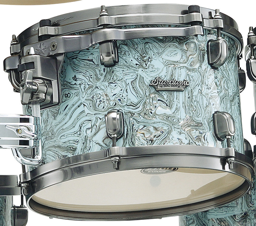TAMA Starclassic Maple Duracover Wrap Rack Tom 8" x 7" - Sky Blue Swirl/Smoked Black Nickel HW