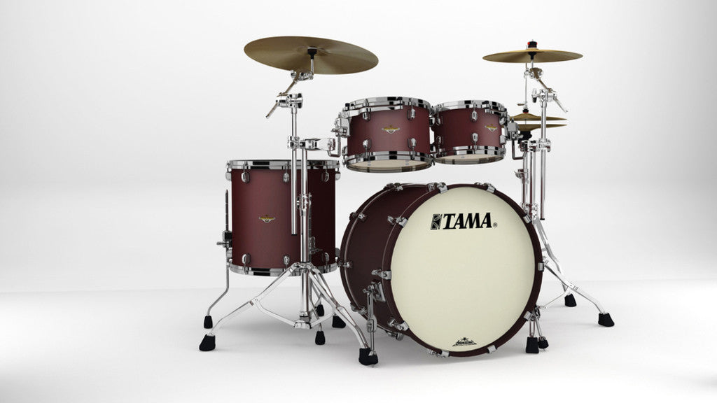 TAMA Starclassic Maple Lacquer Shell Kit 4 teilig - Flat Burgundy Metallic/Black Nickel HW