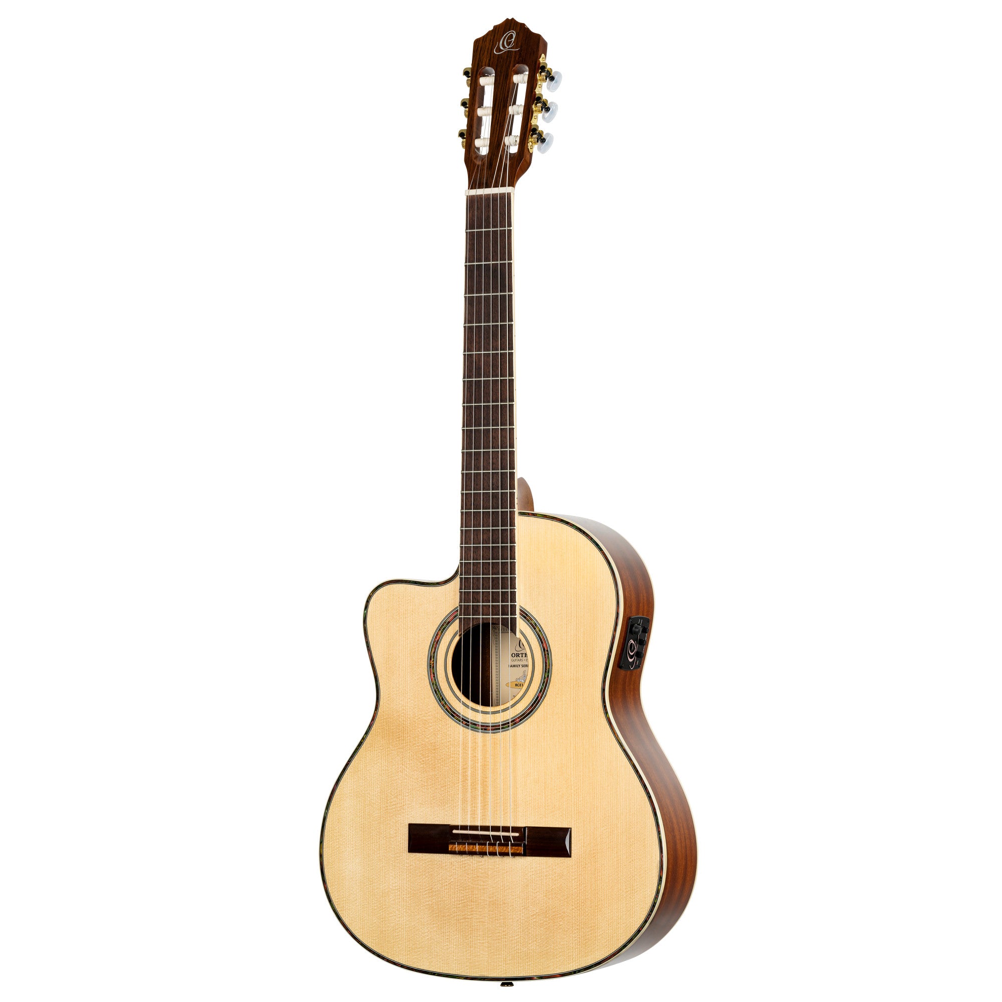 ORTEGA Family Series Pro 4/4 Konzertgitarre 6 String Lefty - Massive Fichte / Mahagoni Natur + Bag
