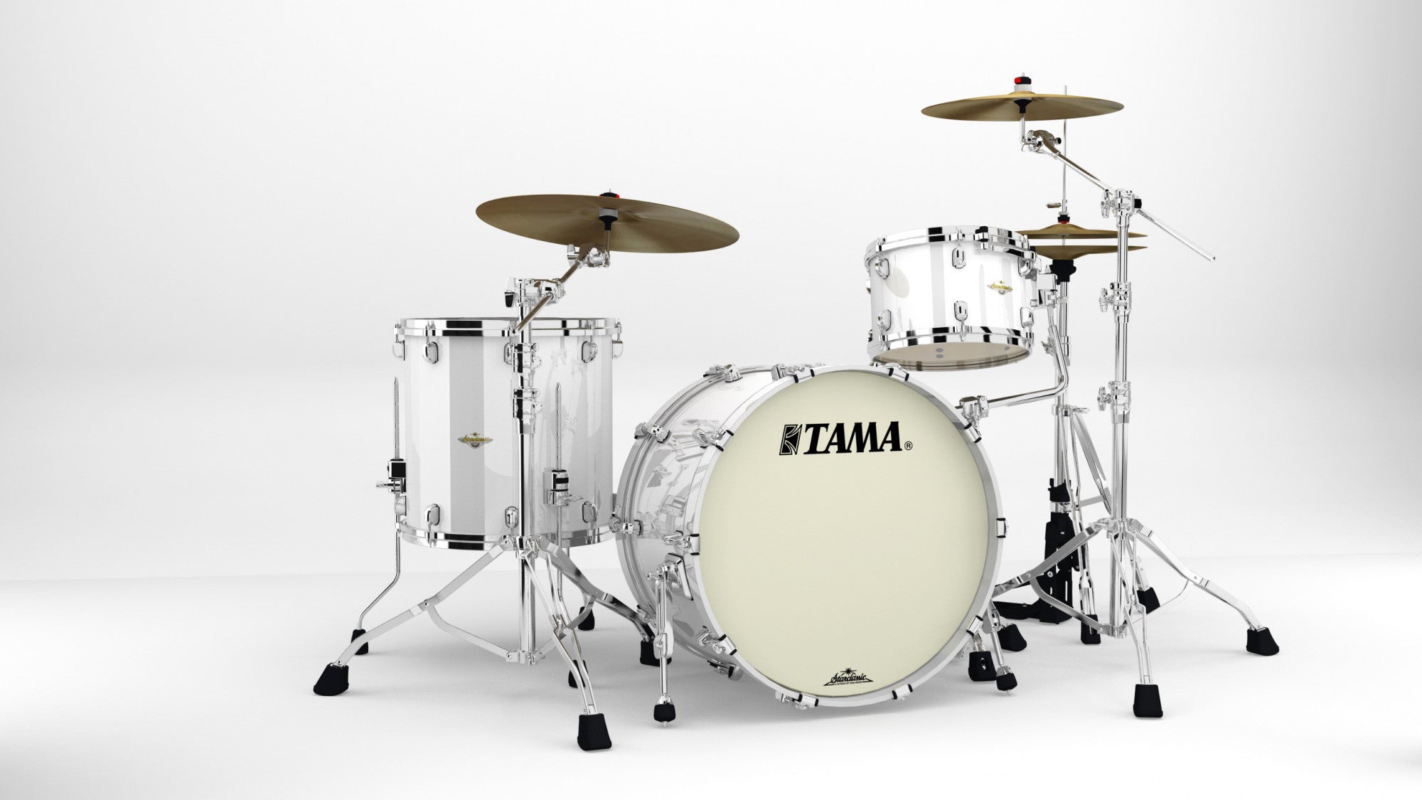 TAMA Starclassic Maple Lacquer Shell Kit 3 teilig - Piano White/Chrom HW
