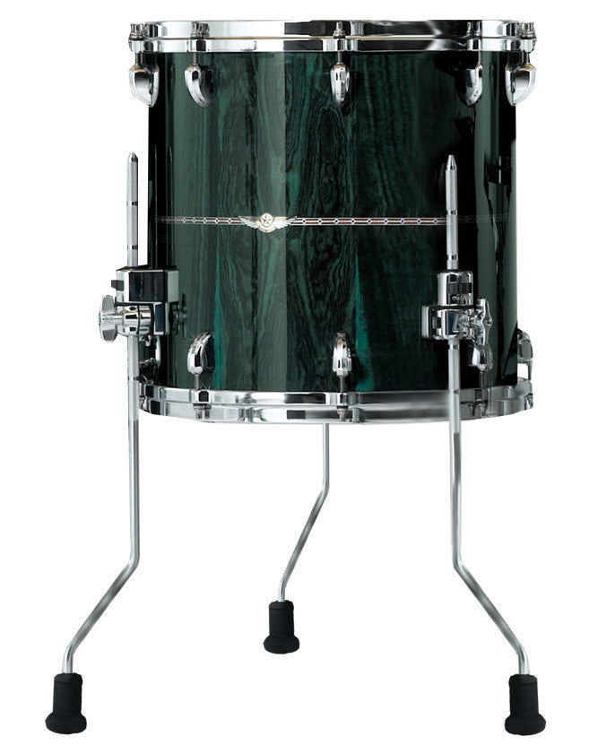 TAMA Star Bubinga Floor Tom 14" x 14" - Dark Green Cordia/Chrom HW/Inlay: Outside/Inside