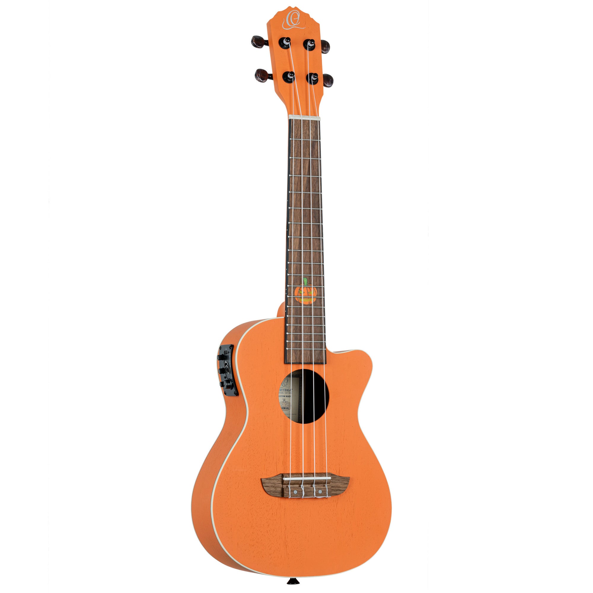 ORTEGA Custom Built Serie Halloween Edition Konzert Preamp Ukulele 4 String - Pumpkin Orange