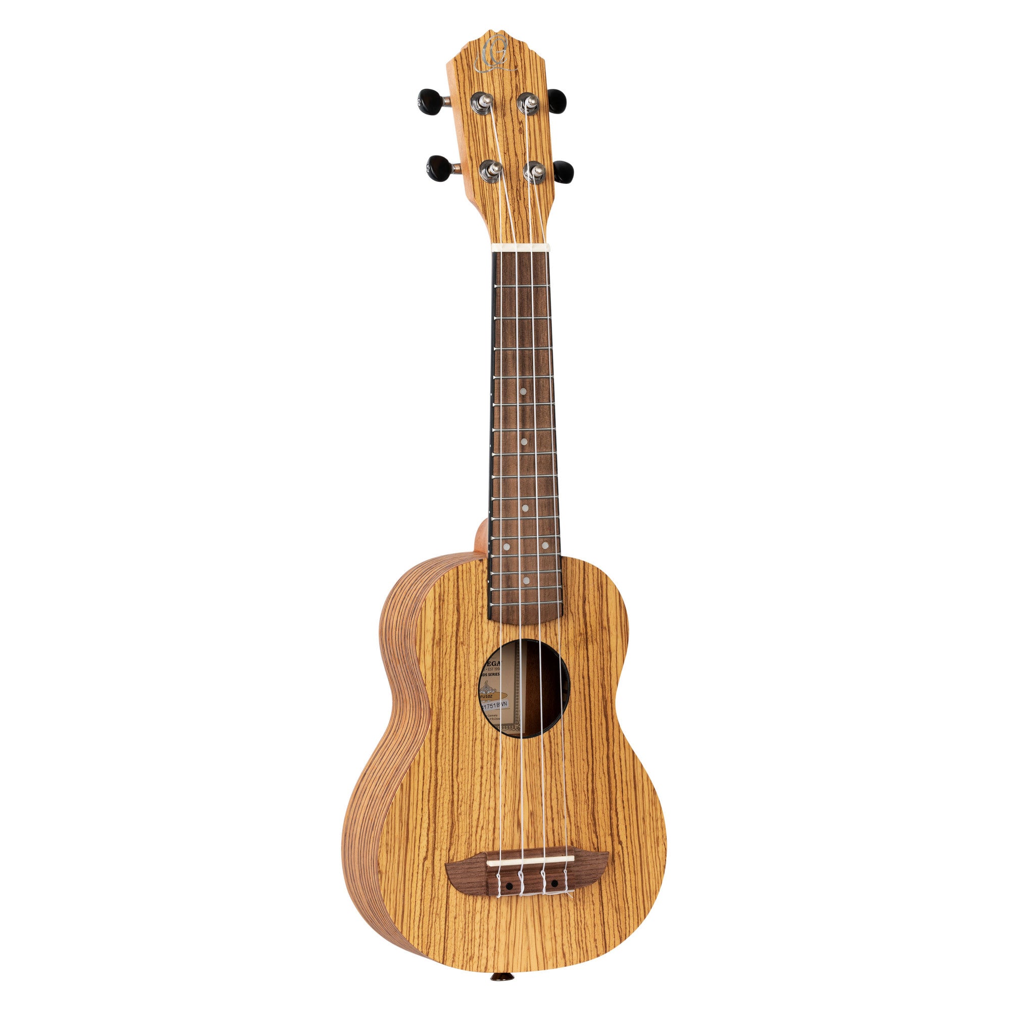 ORTEGA Timber Serie Sopran Ukulele 4 String - Zebrawood Natural + Bag