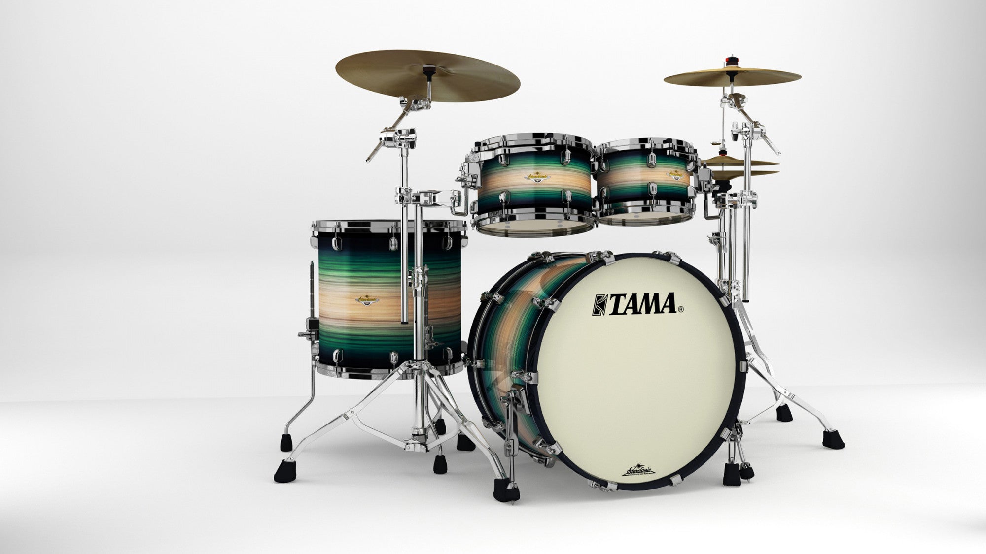 TAMA Starclassic Maple Exotic Shell Kit 4 teilig - Emerald Pacific Walnut Burst/Black Nickel HW