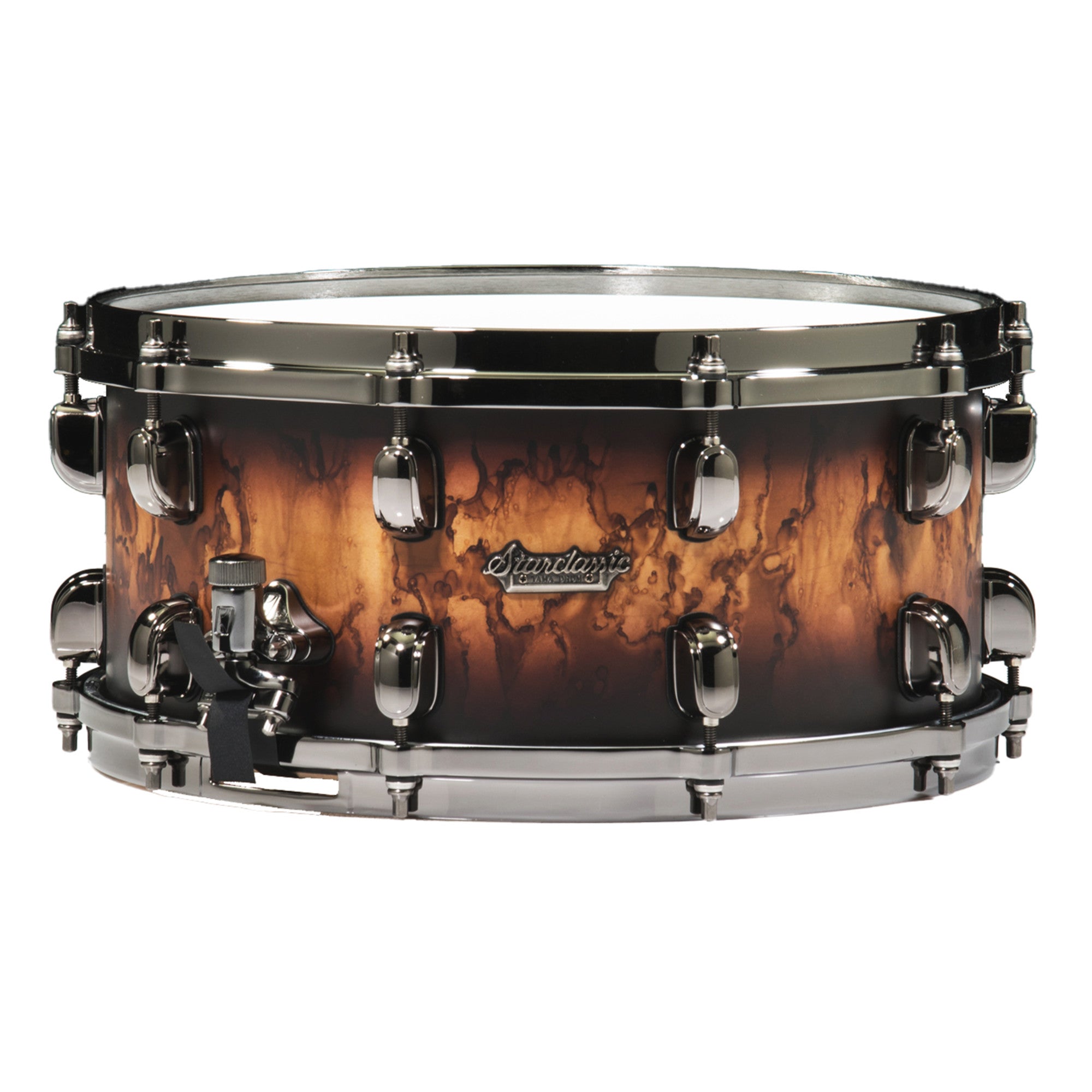 TAMA Starclassic Maple Snaredrum 14" x 8" - Molten Satin Brown Burst/Black Nickel HW