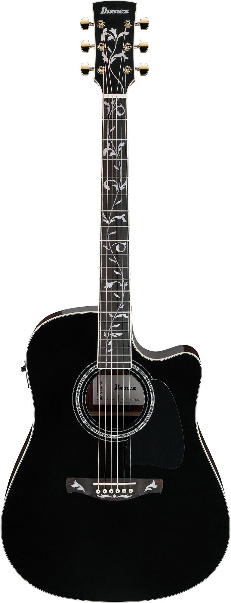 IBANEZ Artwood  AW Akustikgitarre 6-String - Black Top, Natural High Gloss Back and Sides