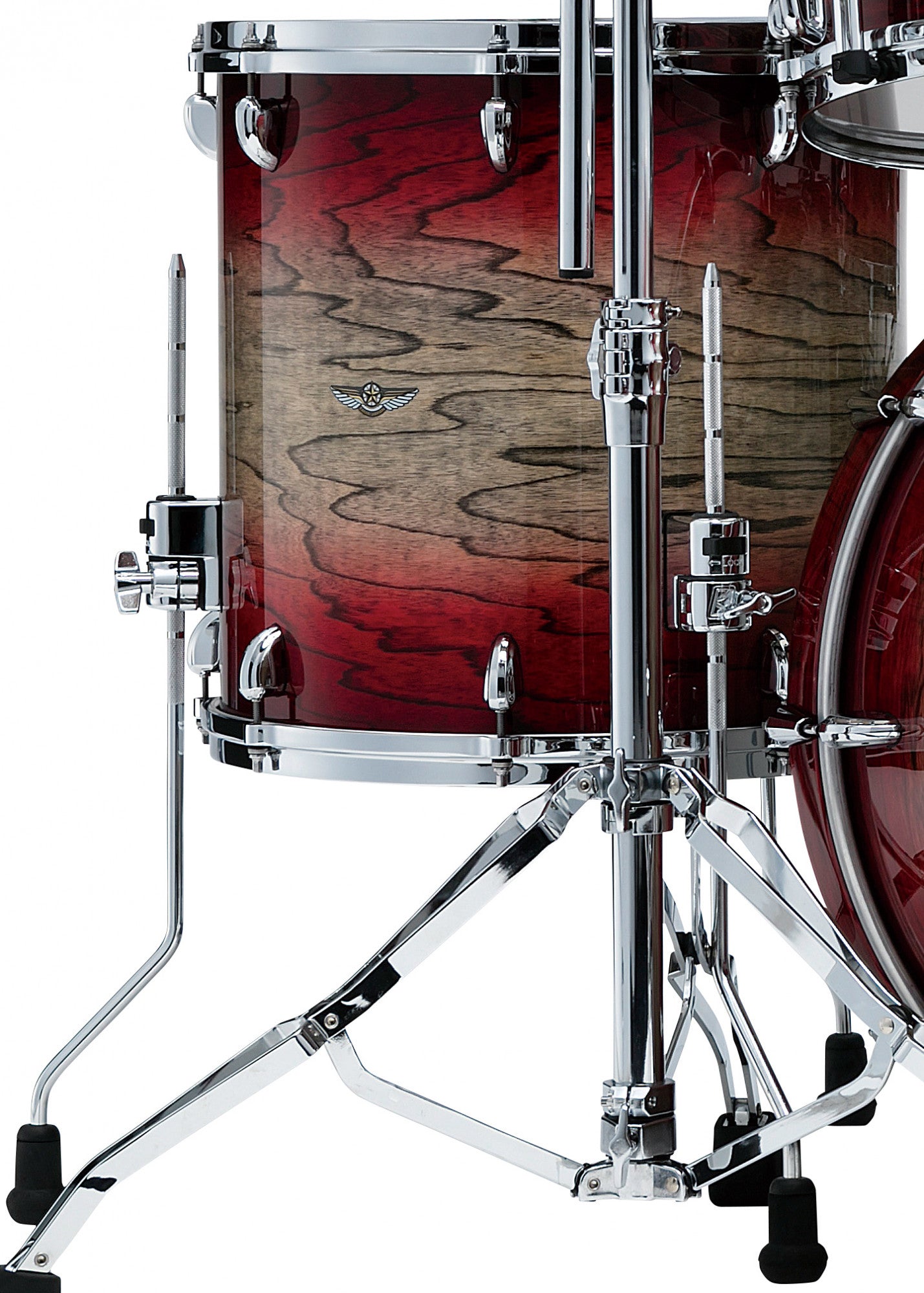 TAMA STAR Walnut Floor Tom 14" x 14" - Garnet Japanese Sen Burst/Chrom HW