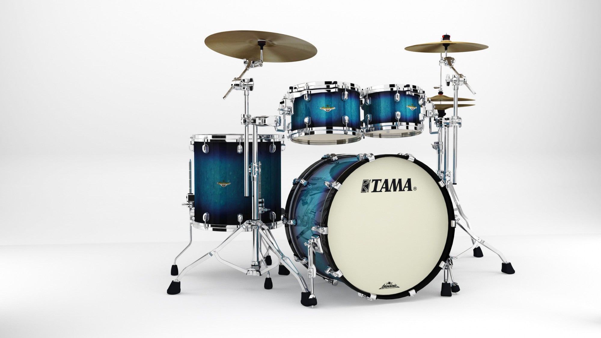 TAMA Starclassic Maple Lacquer Shell Kit 4 teilig - Molten Electric Blue Burst/Chrom HW