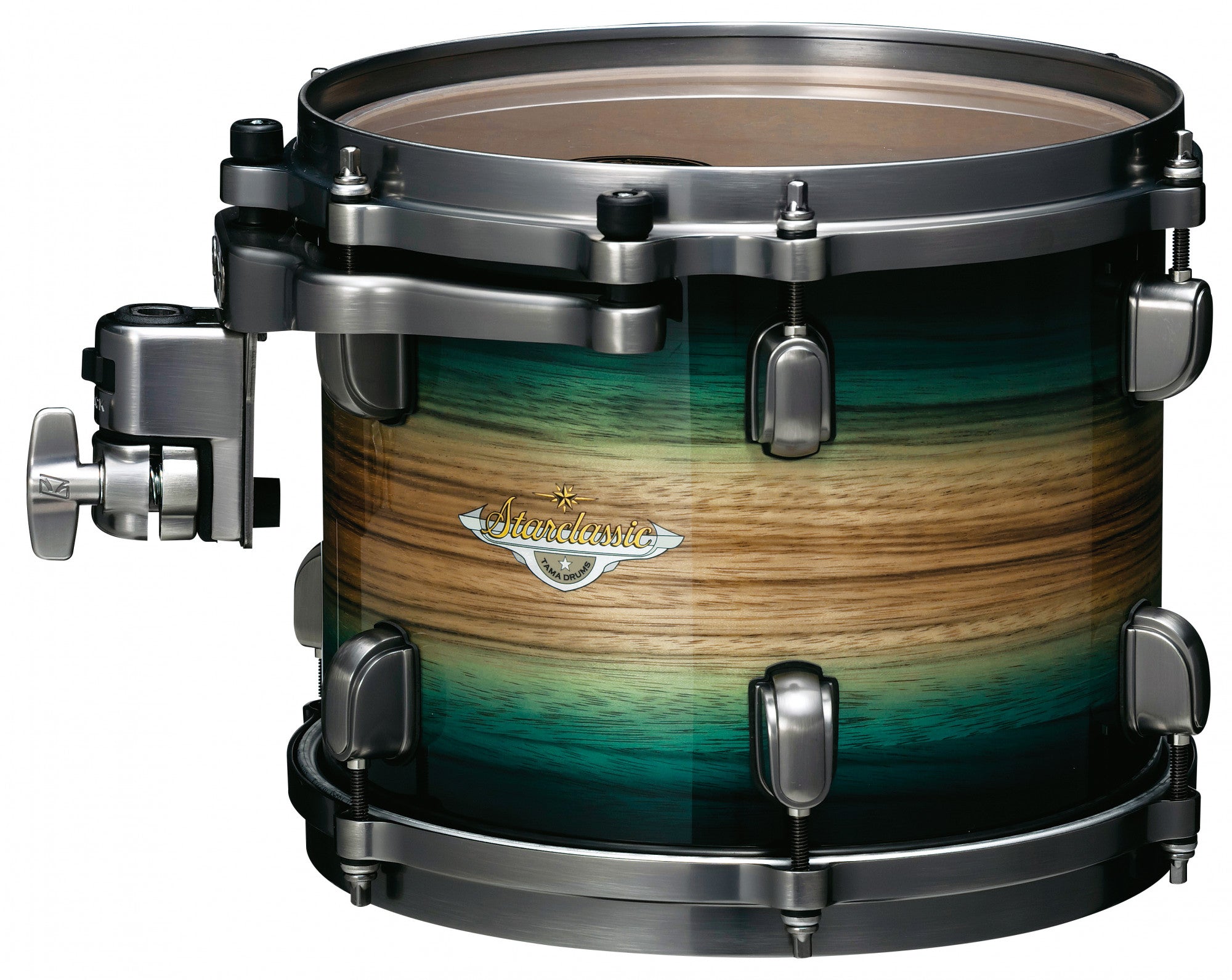 TAMA Starclassic Maple Exotic Rack Tom 8" x 6" - Emerald Pacific Walnut Burst/Smoked Black Nickel HW