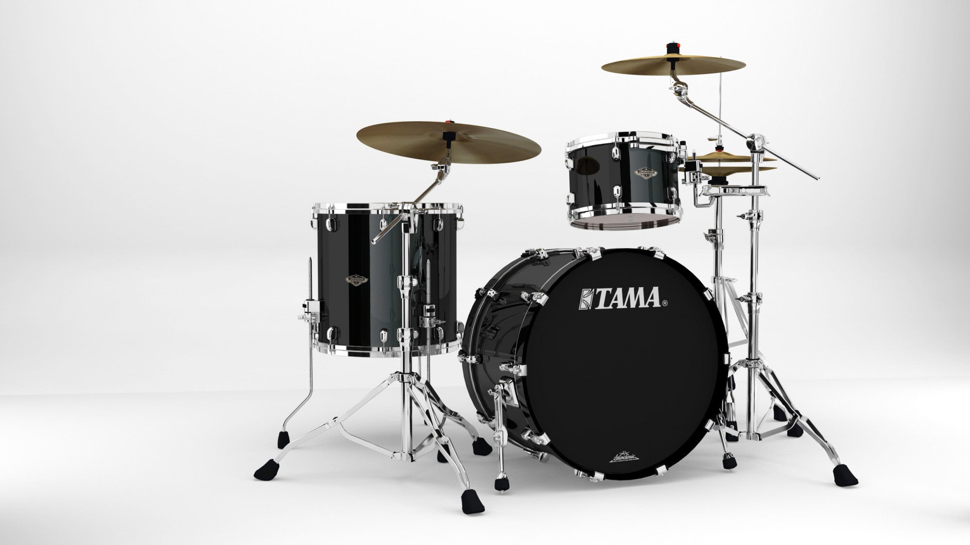 TAMA Starclassic Walnut/Birch Lacquer Shell Kit 3 teilig - Piano Black/Chrom HW