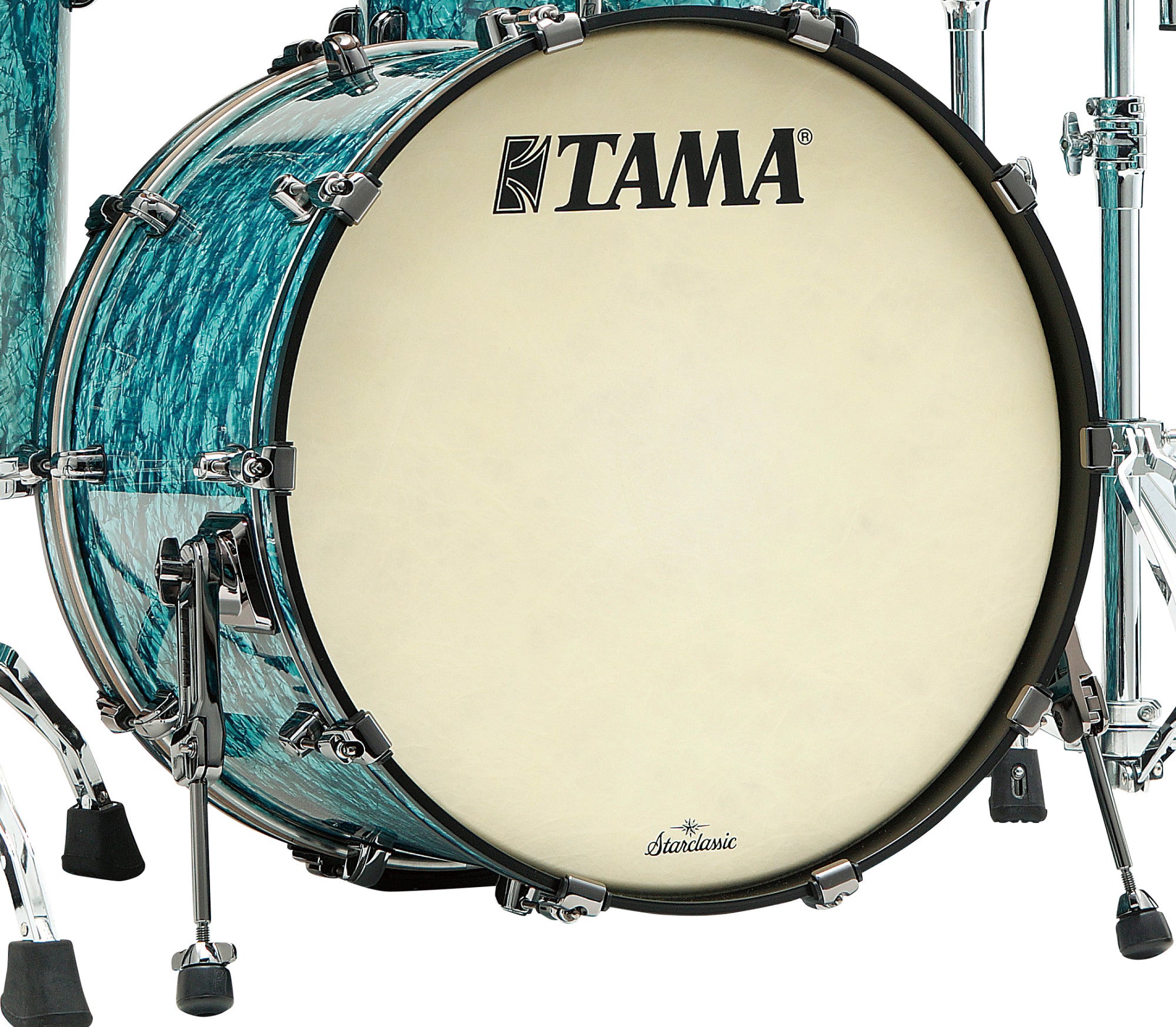 TAMA Starclassic Maple Duracover Wrap Bass Drum 22" x 16" - Turquoise Pearl/Black Nickel HW/ohne Tom Halter