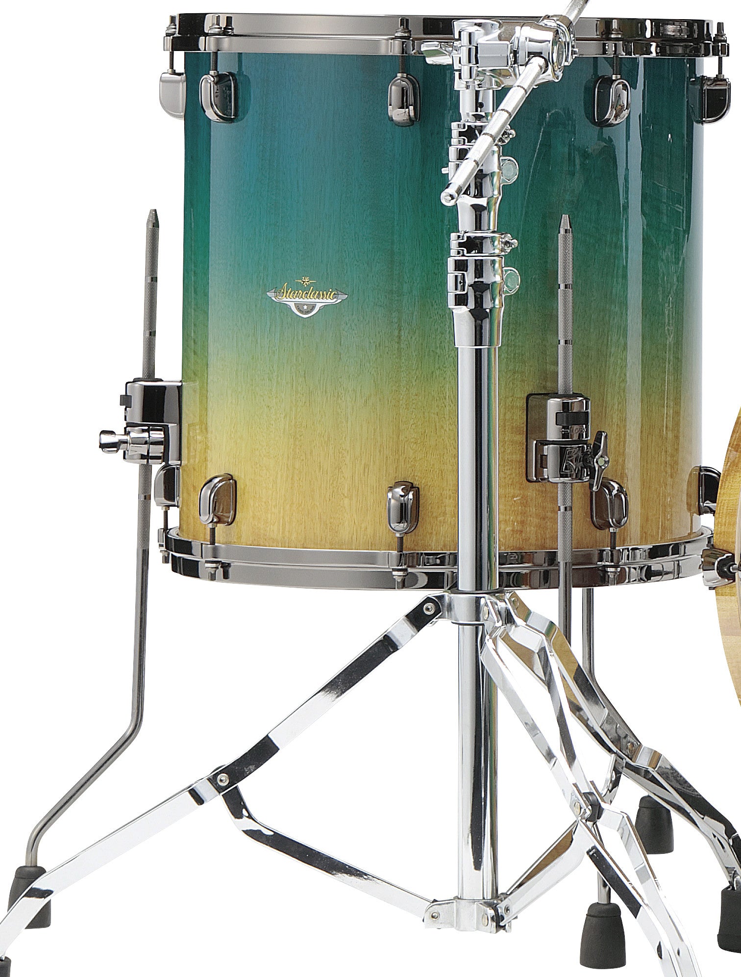TAMA Starclassic Maple Exotic Floor Tom 14" x 14" - Marine Shoreline Movingui Fade/Black Nickel HW