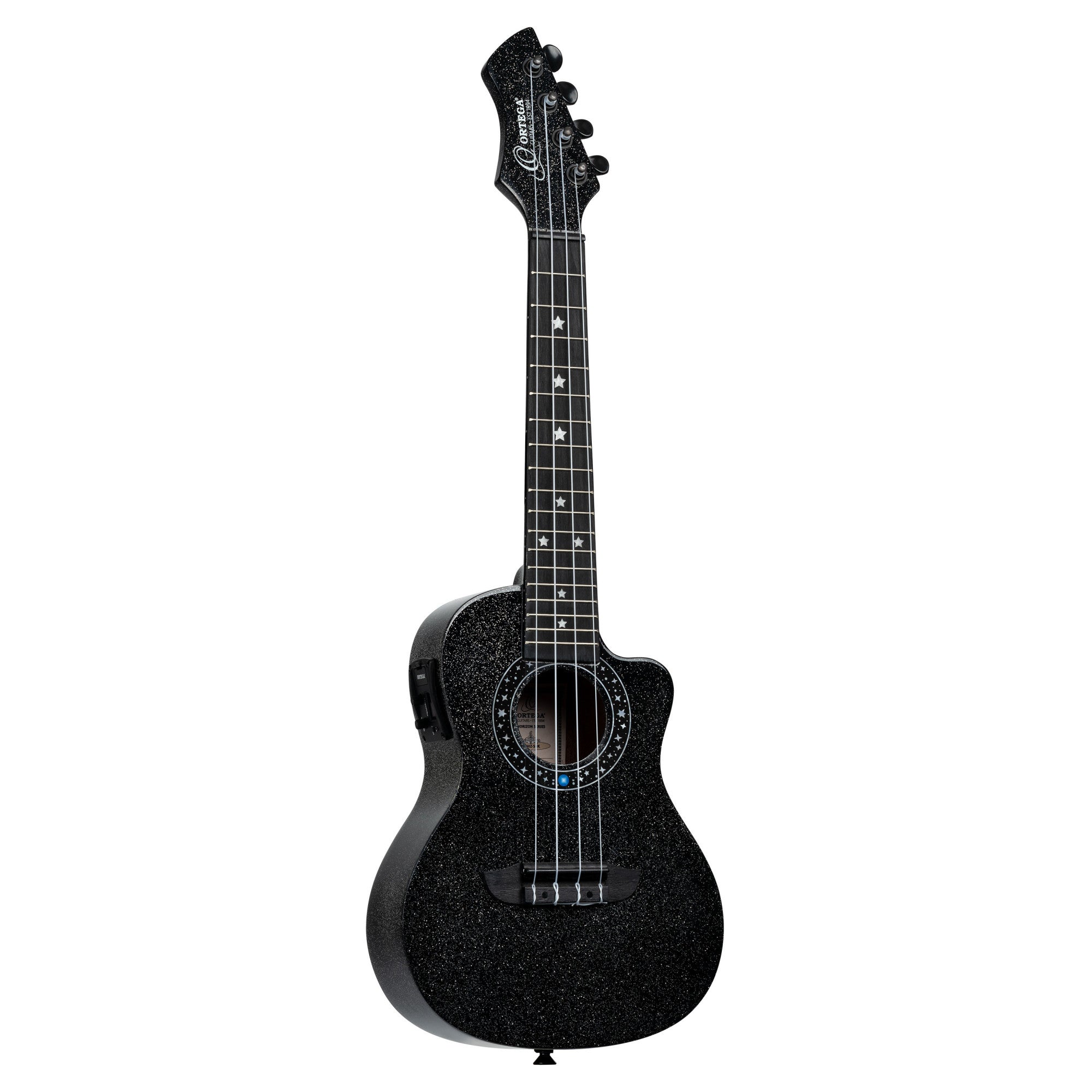 ORTEGA Horizon Serie Konzert Ukulele 4 String - Black Sparkle + Bag