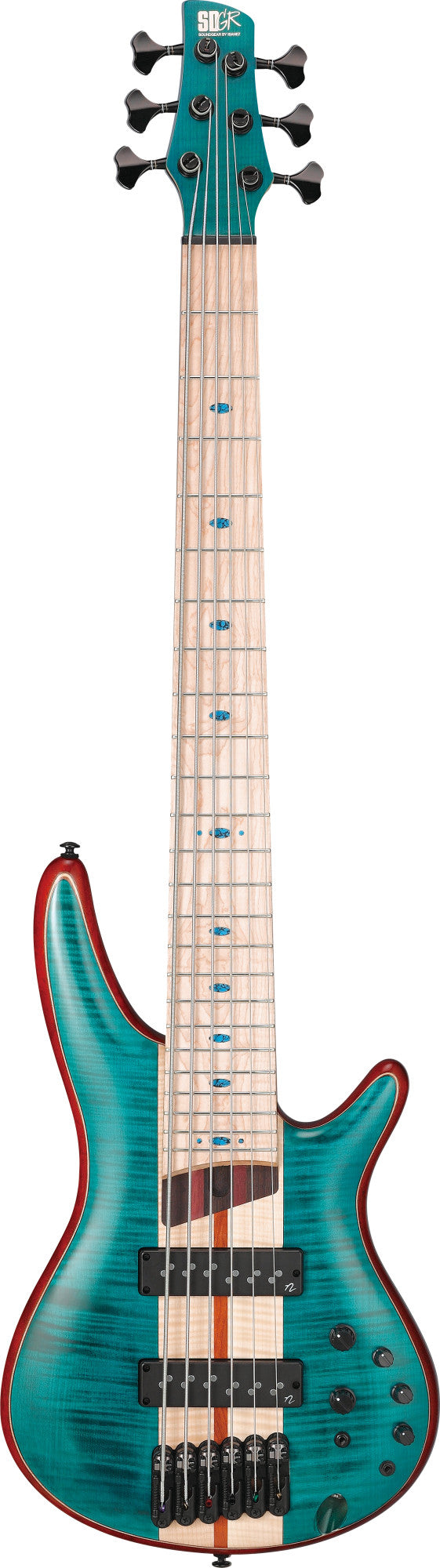 IBANEZ Premium SR E-Bass 6-String - Caribbean Green Low Gloss + Gigbag