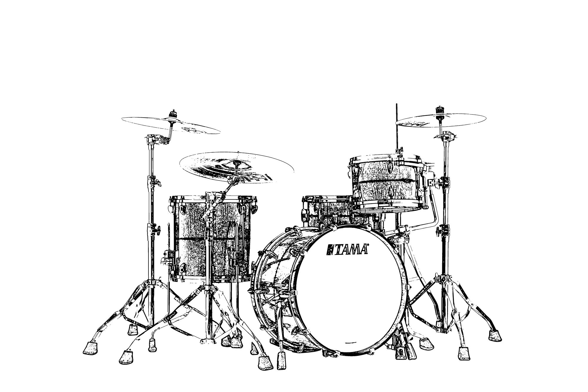 TAMA STAR Maple Shell Kit 3 teilig - Smoky Black/Chrom HW