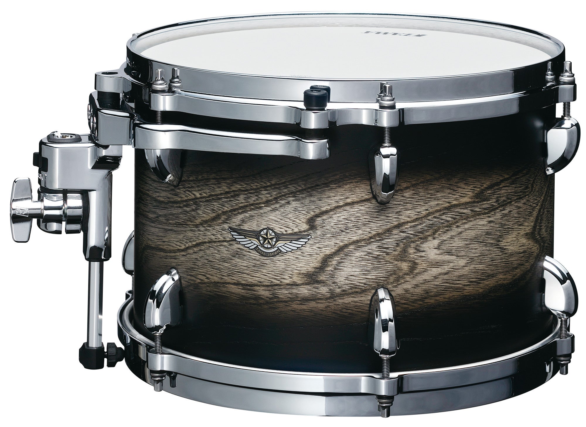 TAMA STAR Walnut Rack Tom 12" x 10" - Satin Black Japanese Sen Burst/Chrom HW