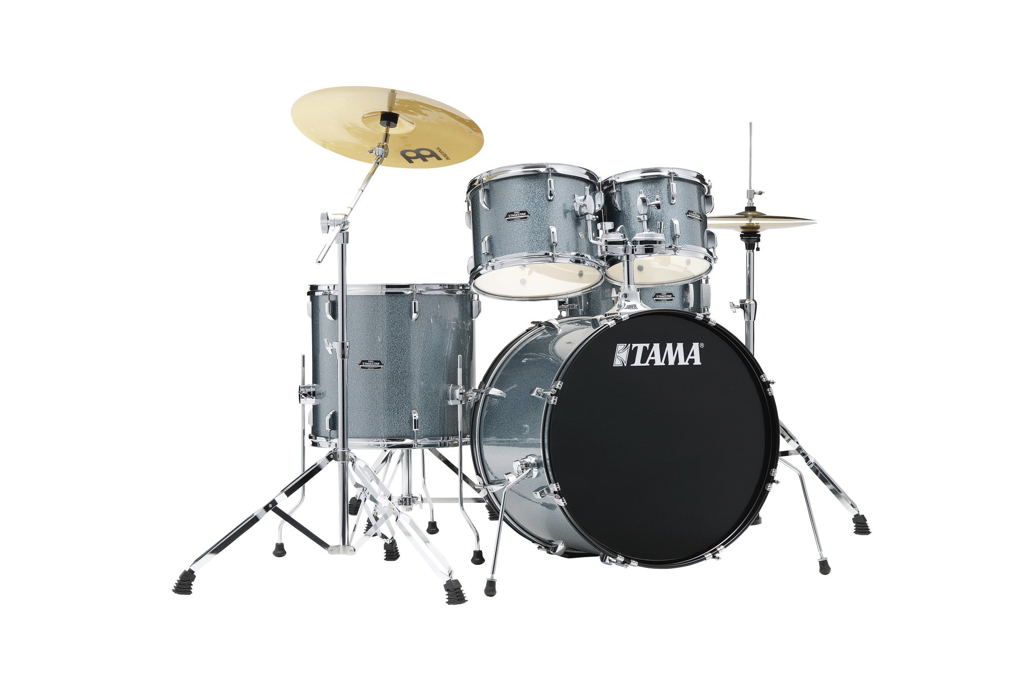 TAMA Stagestar Drum Set 5 teilig (22" BD) - Sea Blue Mist/Chrom HW + MEINL Cymbals BCS Cymbal Set
