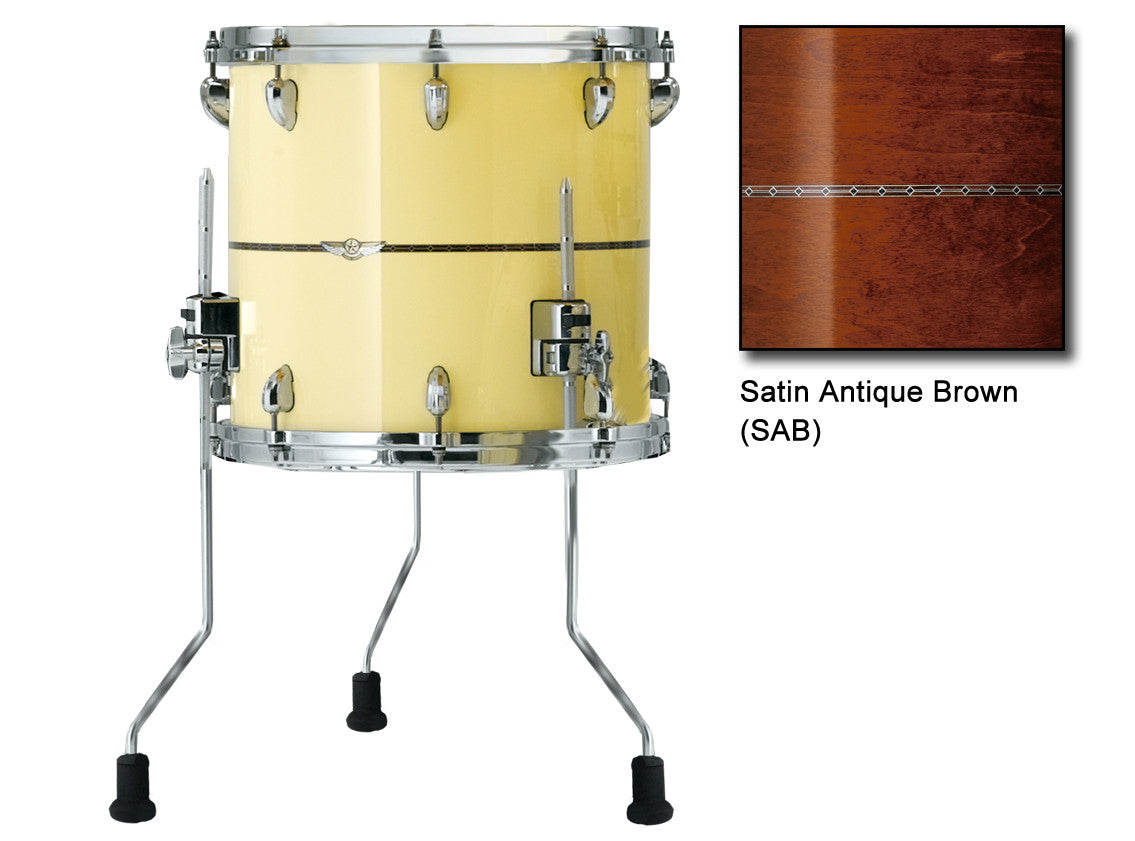 TAMA STAR Maple Floor Tom 16" x 16" - Satin Antique Brown/Chrom HW/mit Inlay (outside)