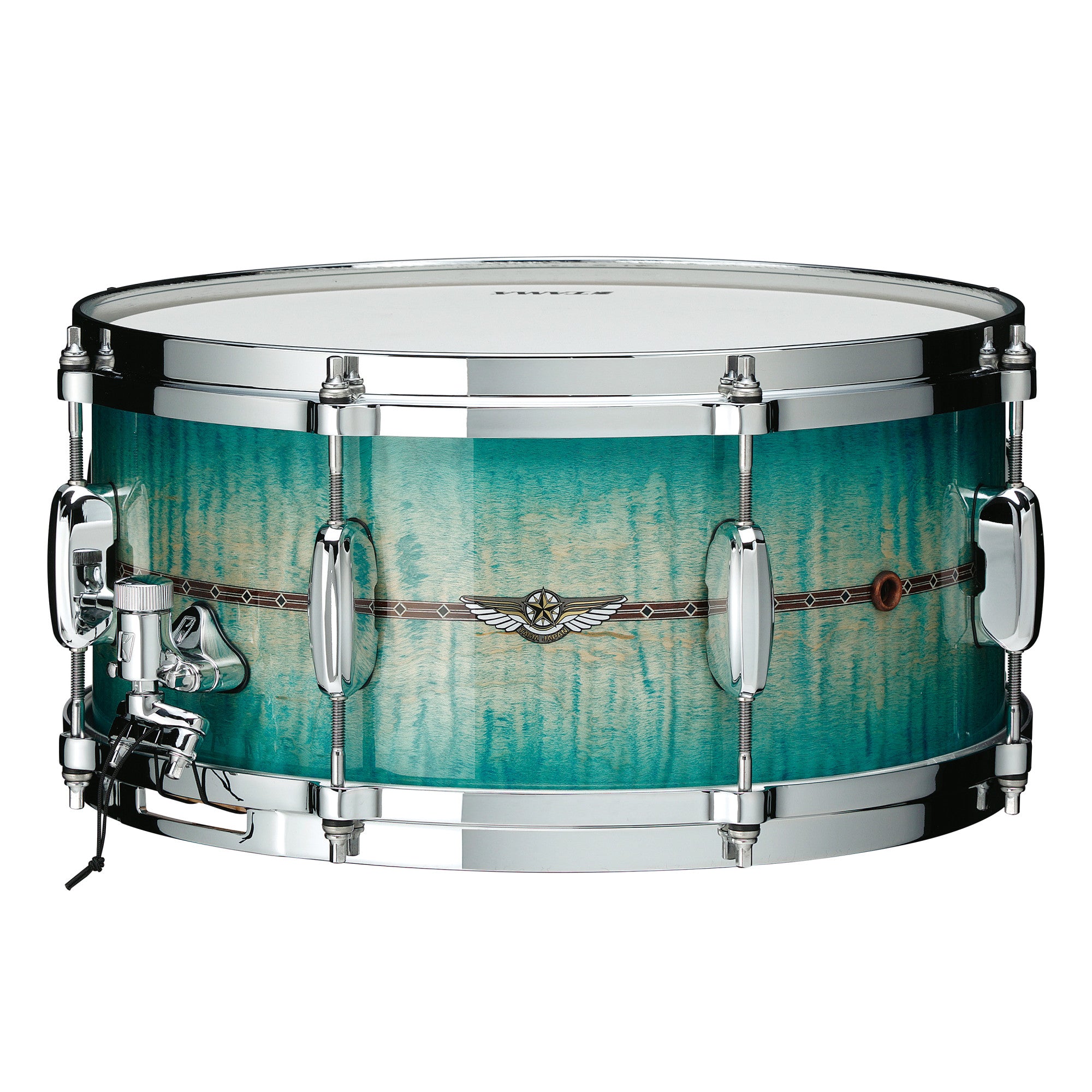 TAMA STAR Maple Snaredrum 14" x 8" - Emerald Sea Curly Maple/Chrom HW - Outside Inlay