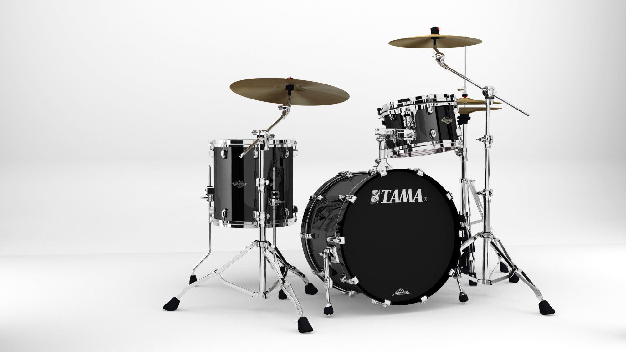 TAMA Starclassic Walnut/Birch Lacquer Shell Kit 3 teilig - Piano Black/Chrom HW