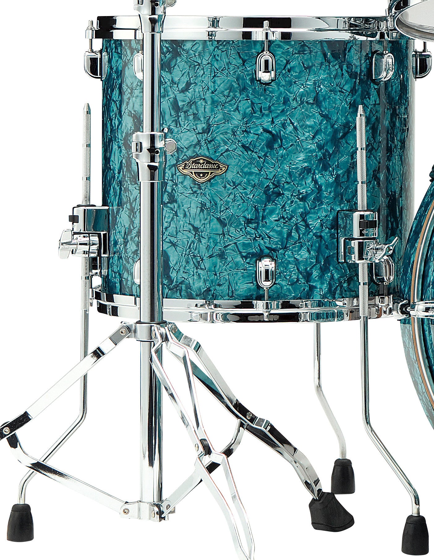 TAMA Starclassic Walnut/Birch Duracover Wrap Floor Tom 14" x 12" - Turquoise Pearl/Chrom HW