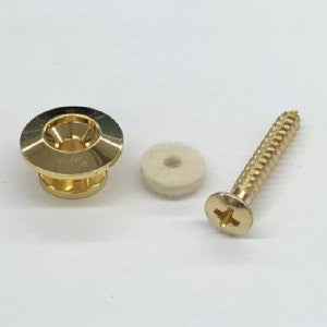 IBANEZ Strap Button Set Gold White Felt Washer, Screw 4x30mm, For Acoustic Guitar