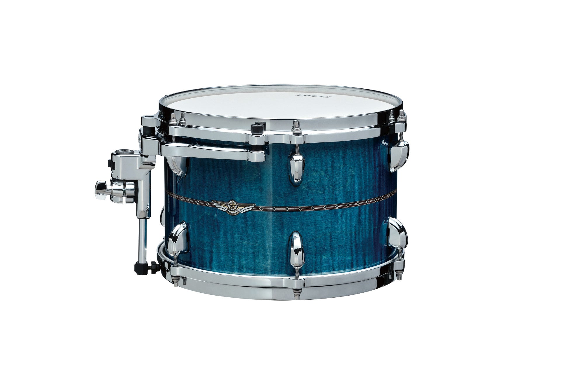 TAMA STAR Maple Rack Tom 12" x 10" - Ocean Blue Curly Maple/Chrom HW/mit Inlay (outside)