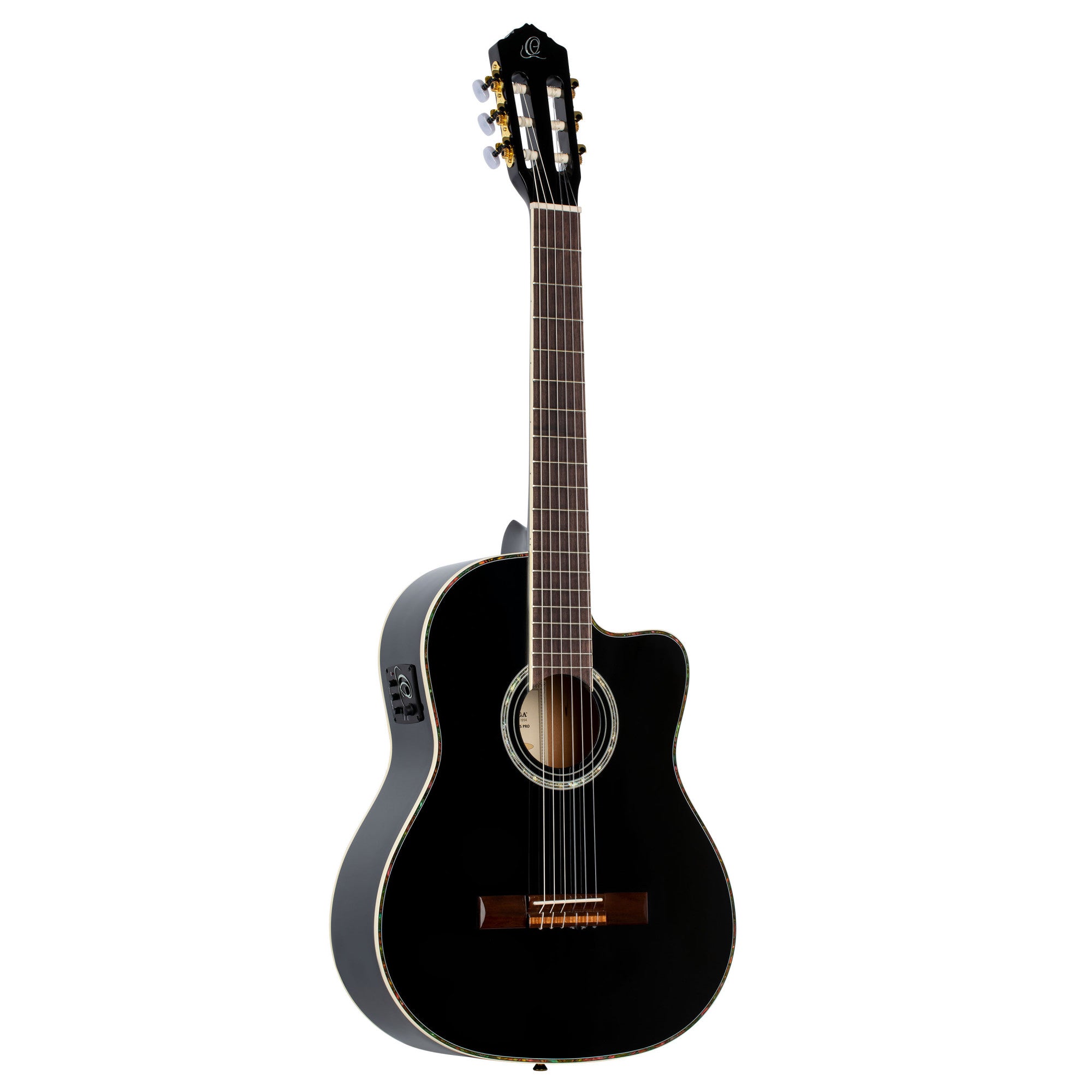 ORTEGA Family Series Pro 4/4 Konzertgitarre 6 String - Massive Fichte / Mahagoni Black + Bag