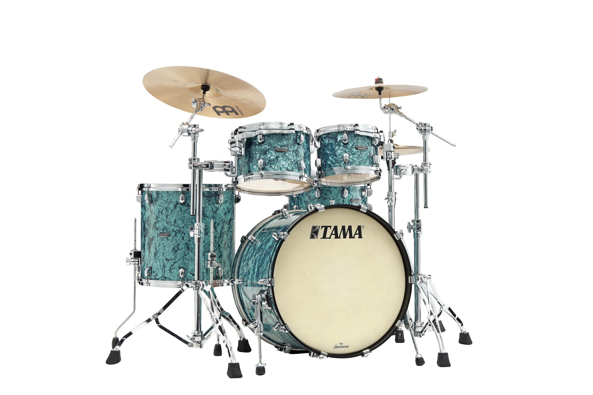 TAMA Starclassic Maple Duracover Wrap Shell Kit 4 teilig - Turquoise Pearl/Chrom HW