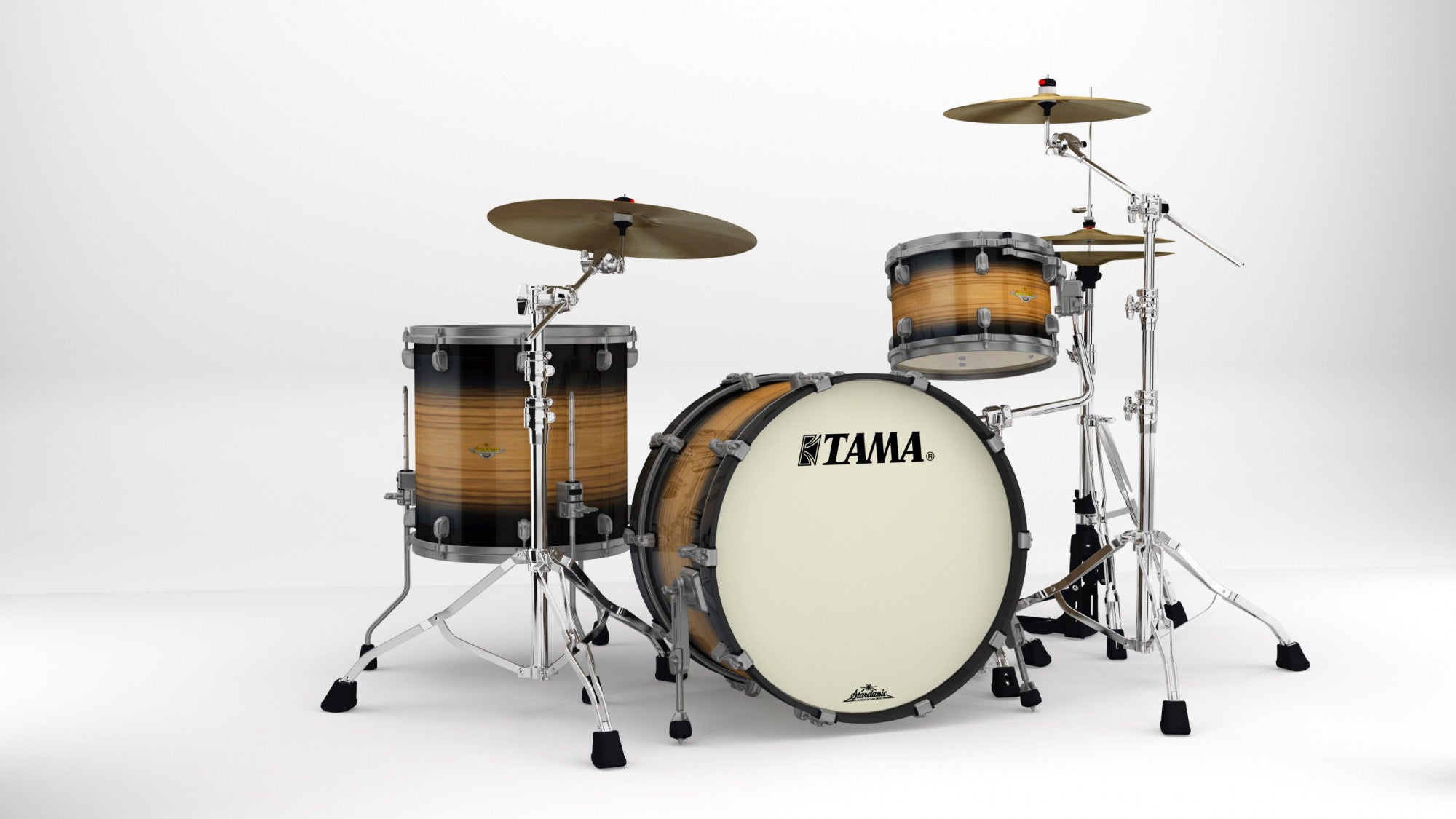 TAMA Starclassic Maple Shell Kit 3 teilig - Natural Pacific Walnut Burst/Smoked Black Nickel HW