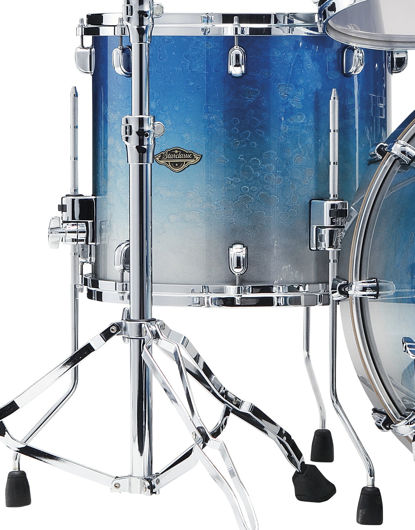 TAMA Starclassic Walnut/Birch Lacquer Floor Tom 14" x 14" - Molten Blue Ice Fade/Chrom HW