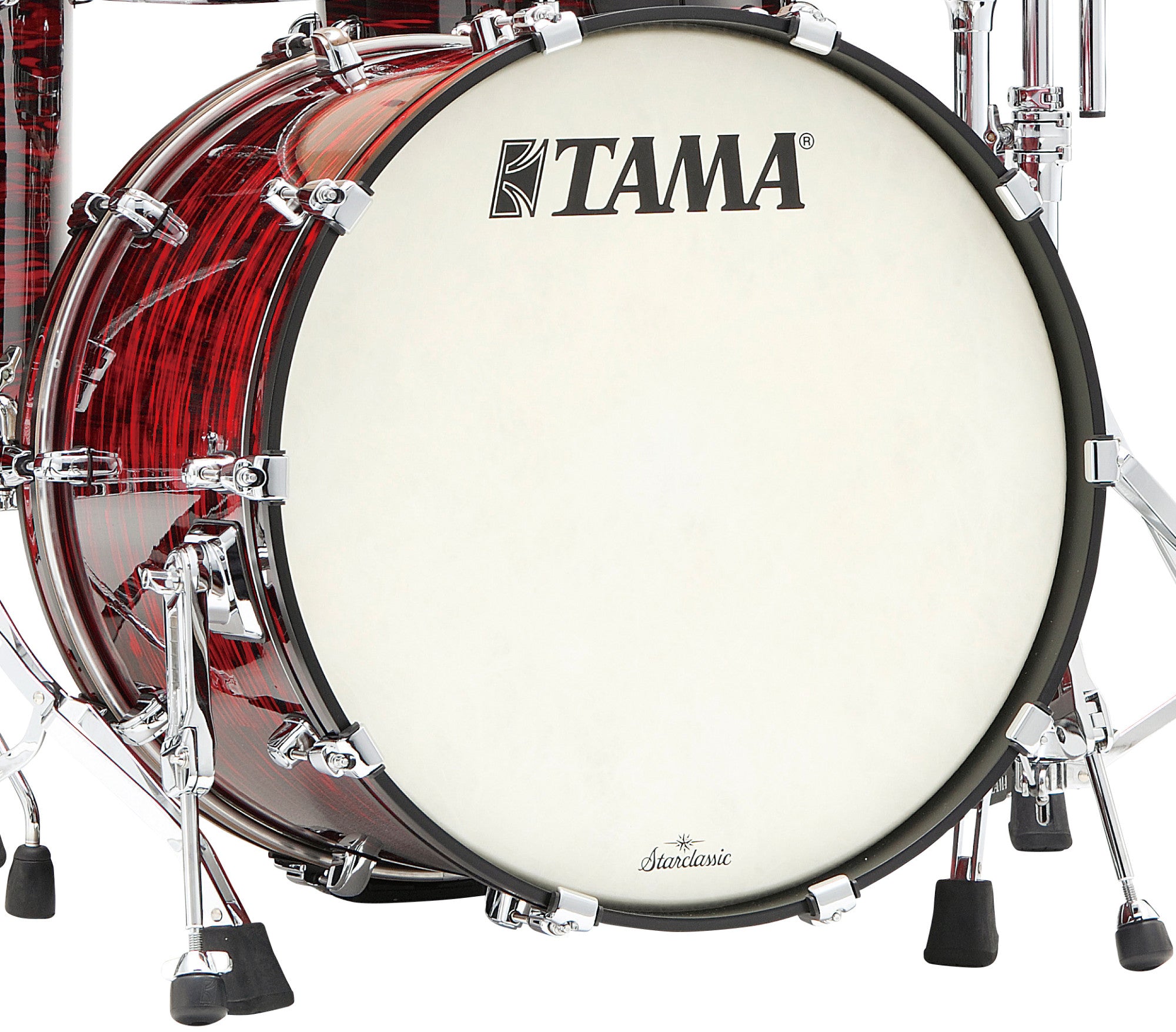 TAMA Starclassic Maple Duracover Wrap Bass Drum 22" x 18" - Red Oyster/Chrom HW/ohne Tom Halter