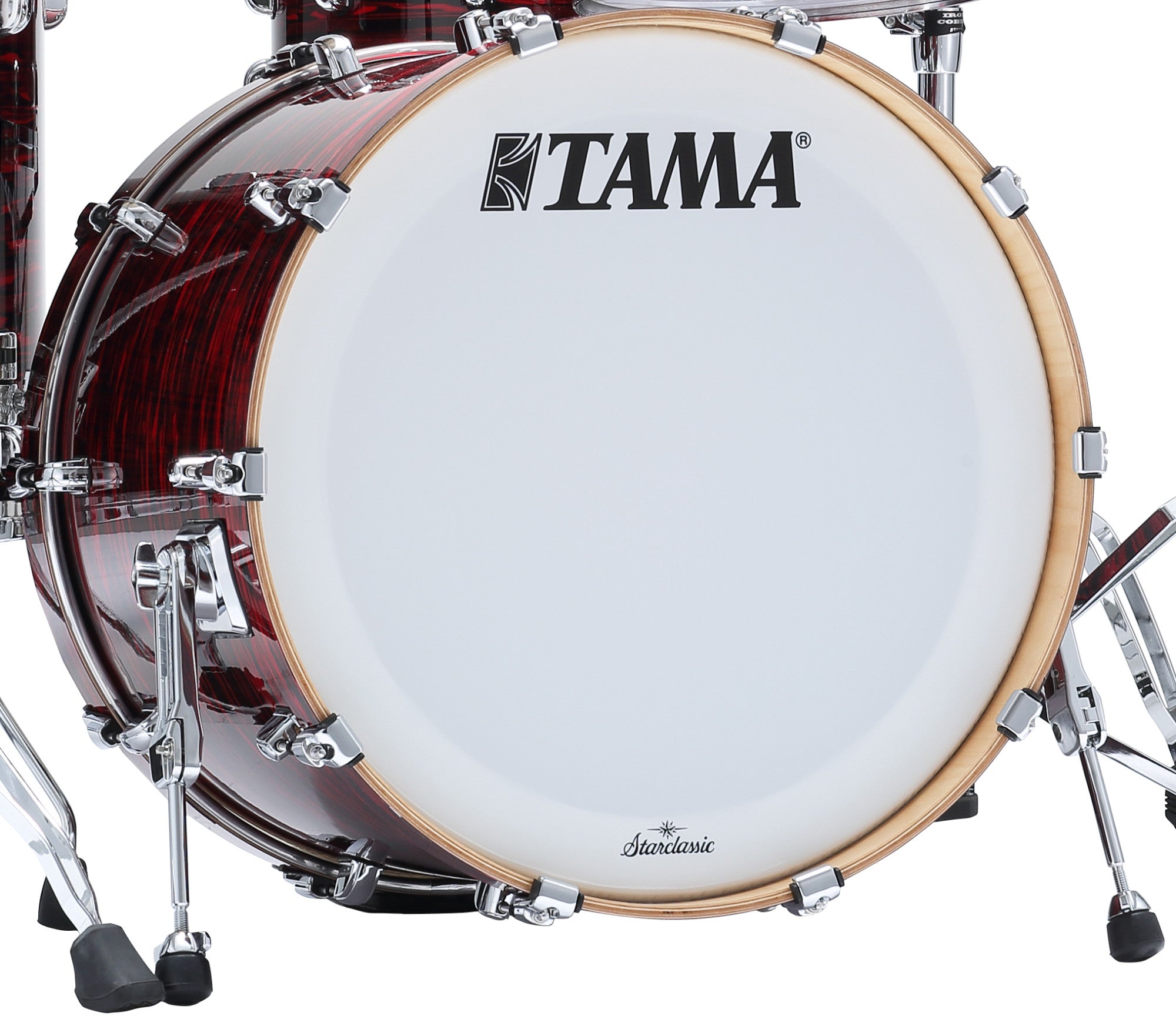 TAMA Starclassic Walnut/Birch Duracover Wrap Bass Drum 20" x 16" - Red Oyster/Chrom HW/ohne Tom Halter
